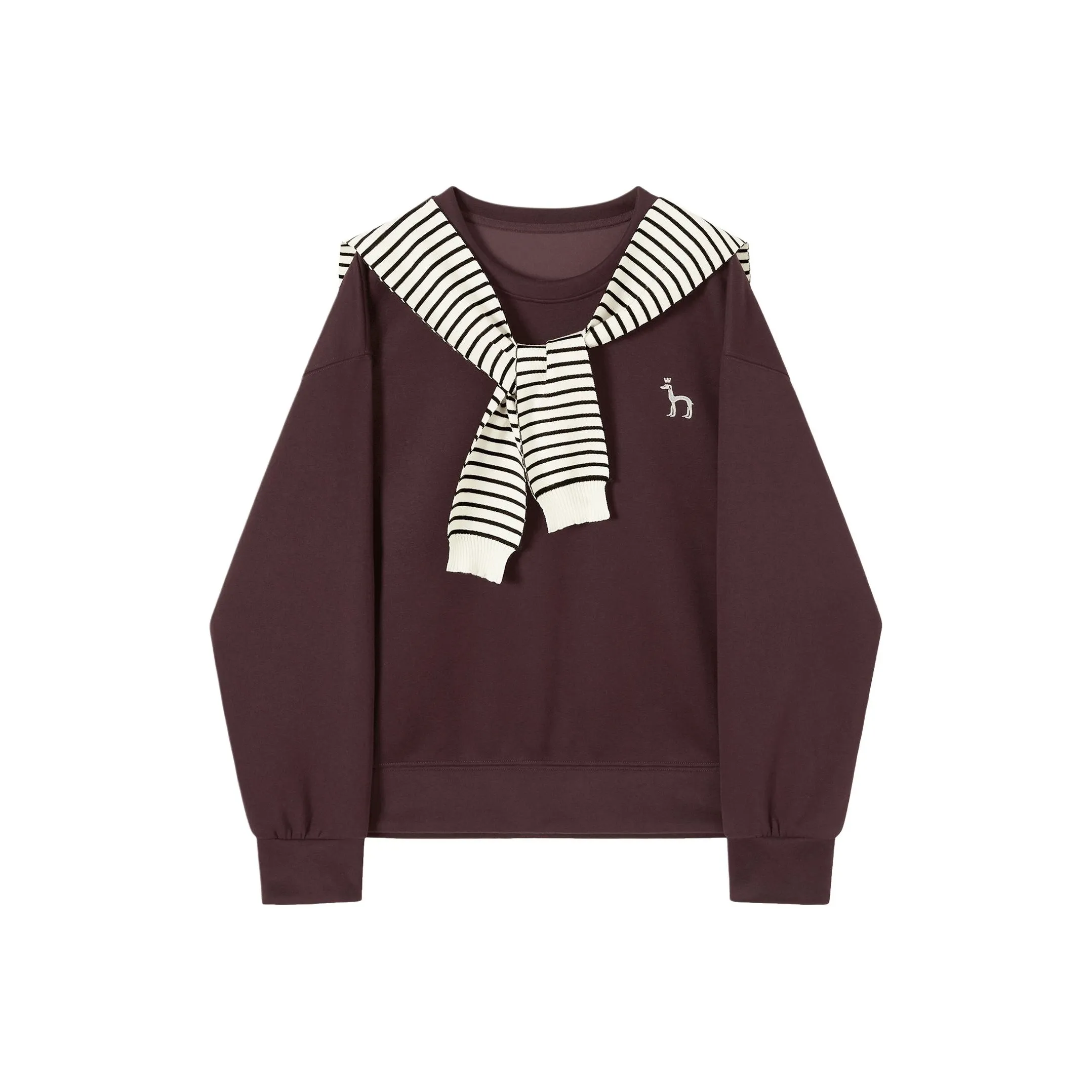 TOUCH Черные полосы + Бургунди Женские Свитшоты