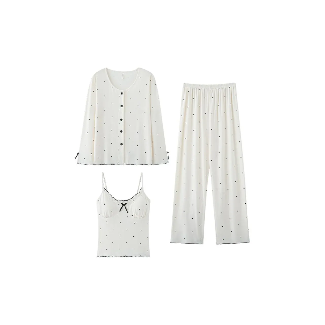 QIAOJIAREN Белый Женский Пижамный Комплект