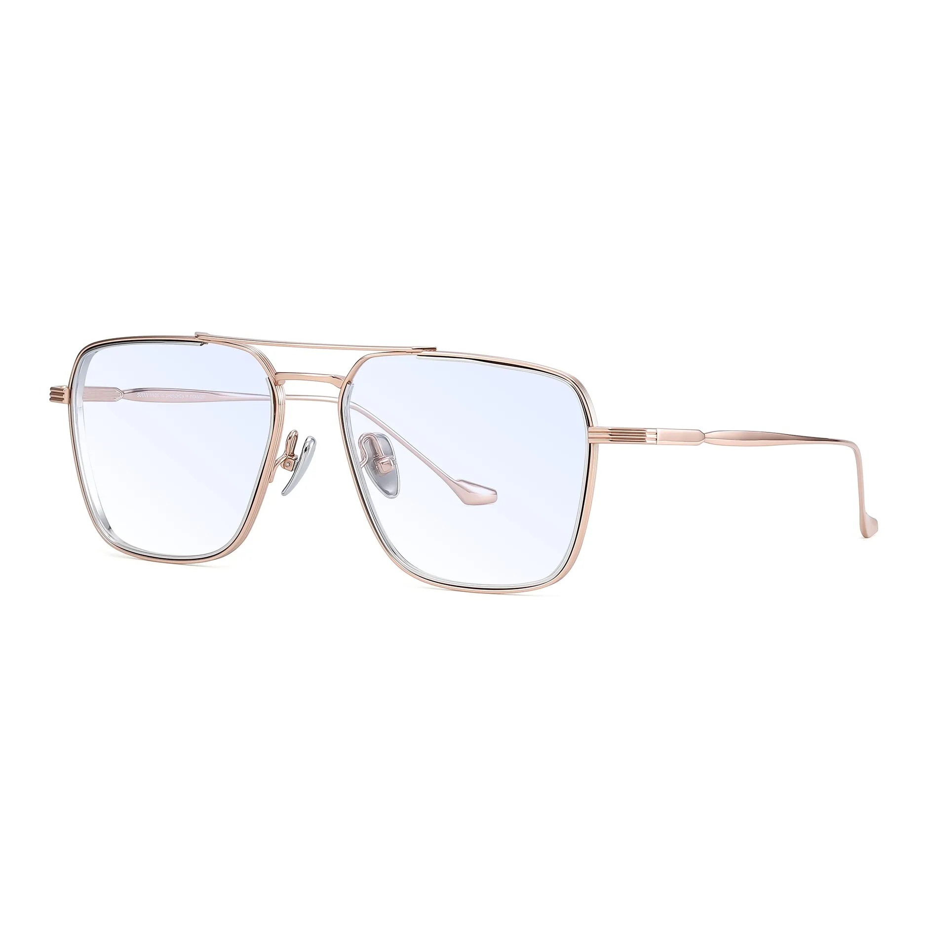 SUYAN Титан Авиатор Оправы для очков Унисекс Розовое золото Черное серебро Серебряный