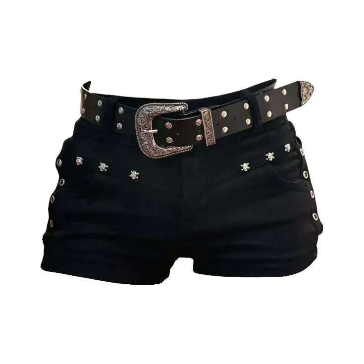 XDFM Черные брюки Женские Джинсовые шорты