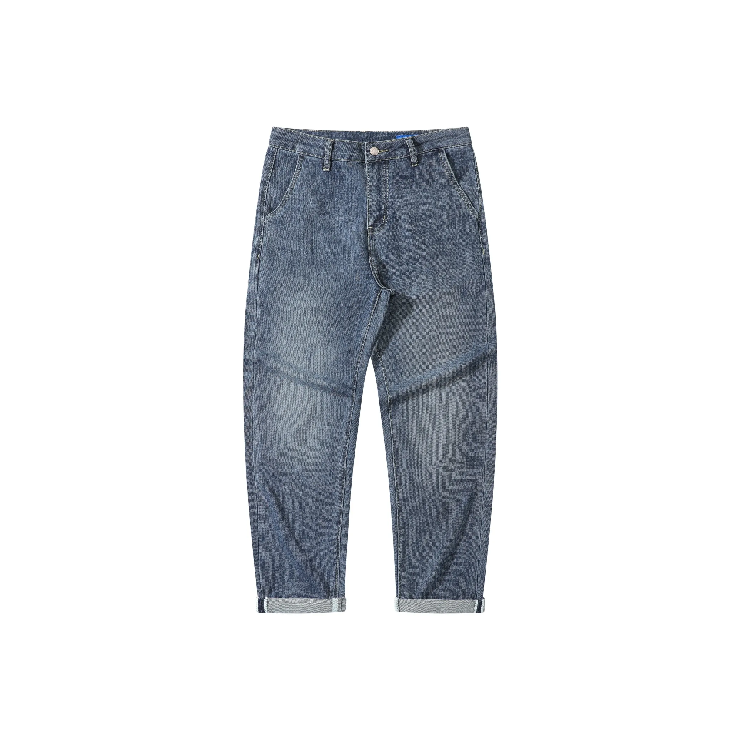 FAIRWHALE Джинсы Весенние Летние Мужские Джинсовый Синий