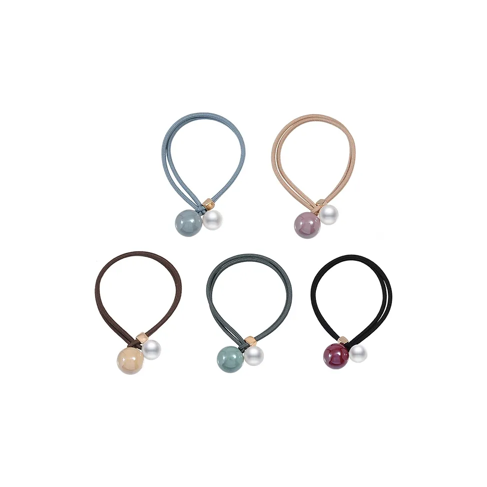 ROYALSASA Резиновая лента искусственная жемчужина резинка для волос женская