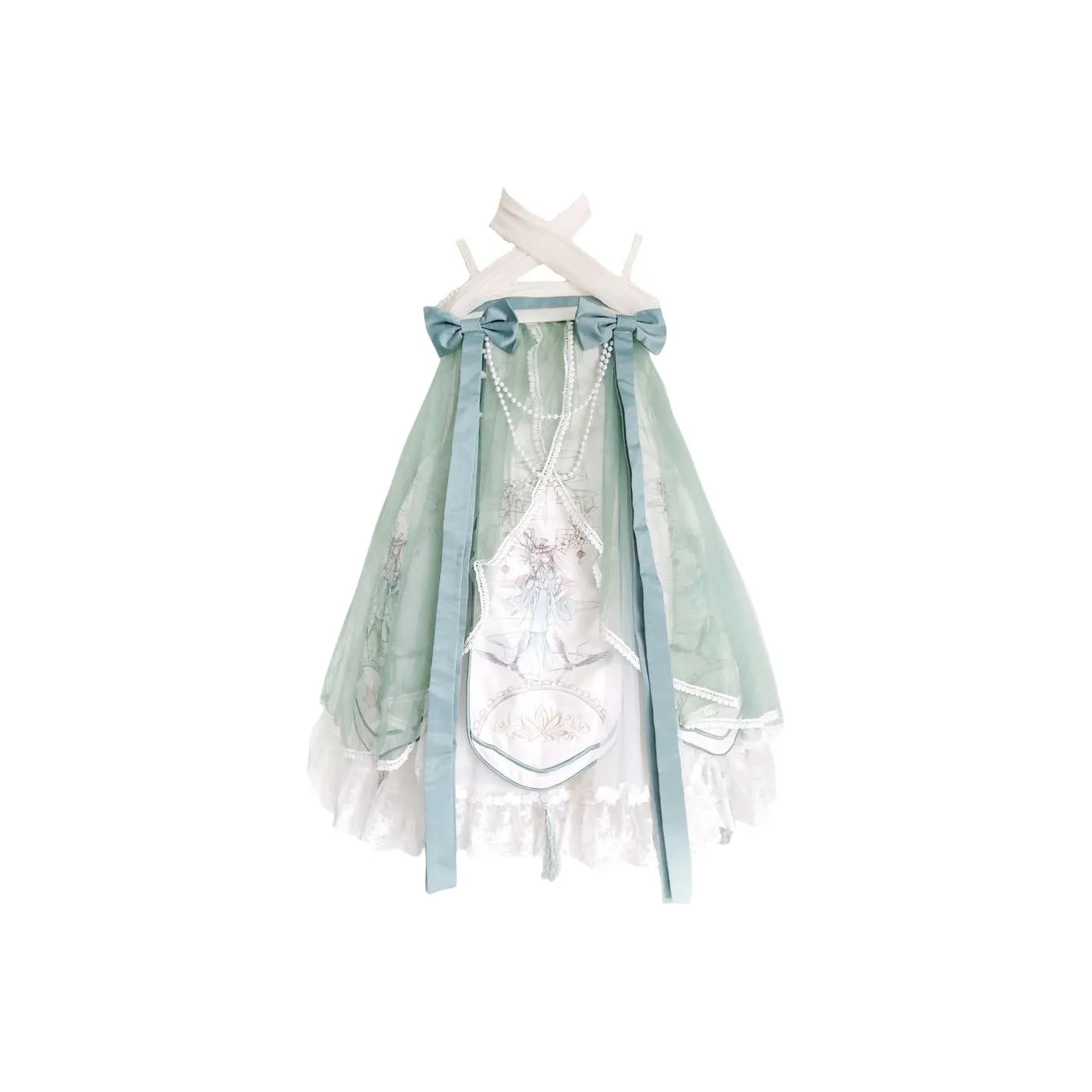 WLEQK Юбка + Передняя часть Жемчужный бантик Женские Лолита Платья