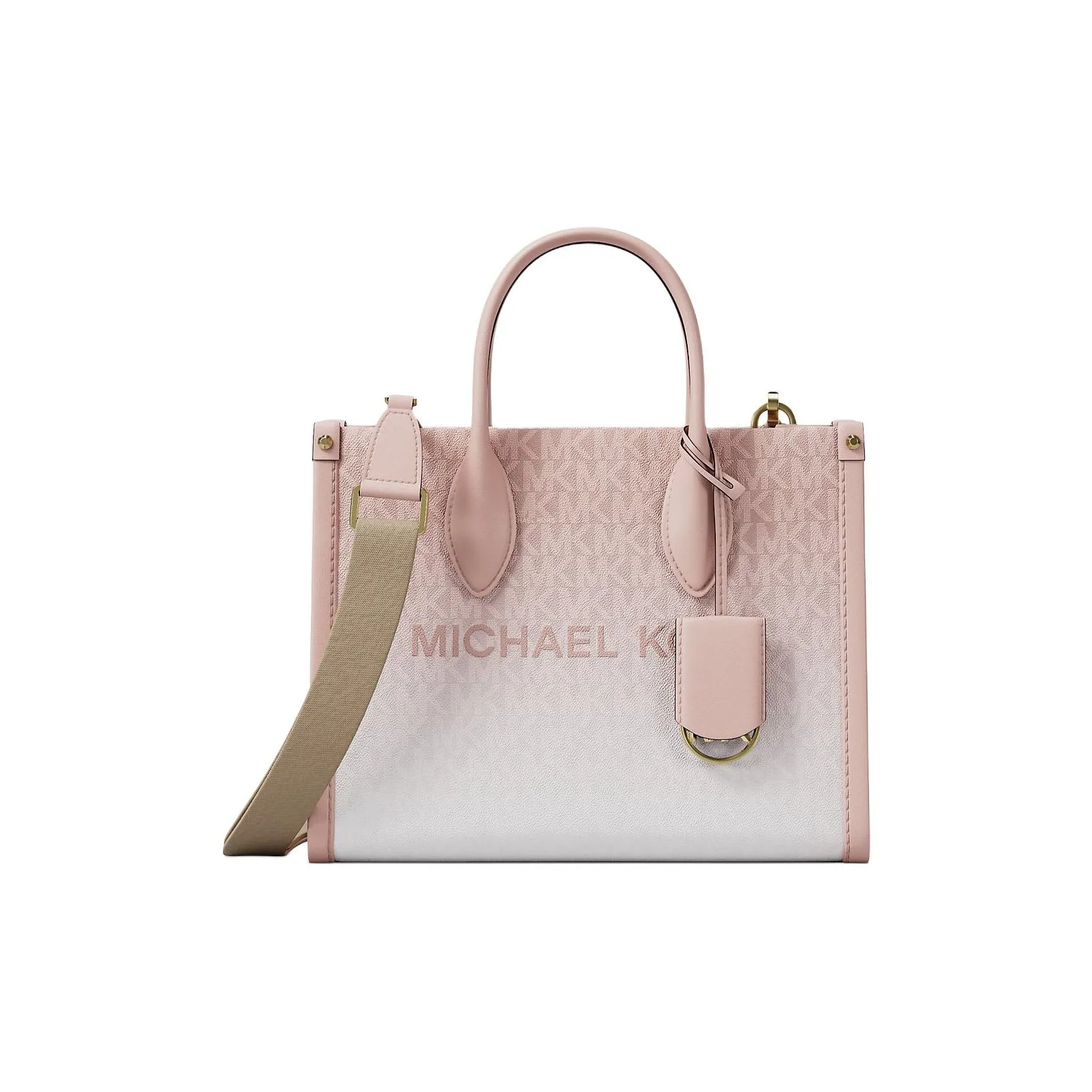 MICHAEL KORS Mirella Покрытый холст Одно плечо Сумка Маленькая Женская Пудра Румяна