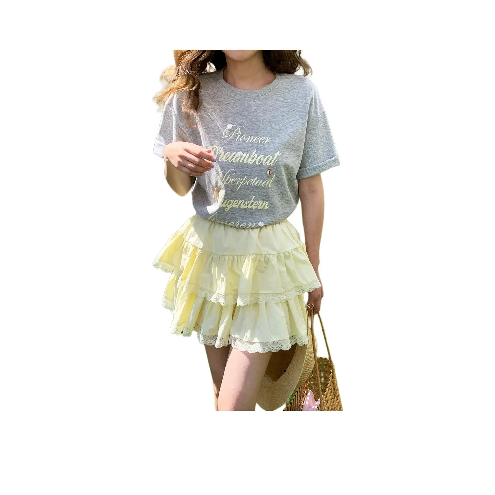 NANING9 Серый Женские T-рубашки