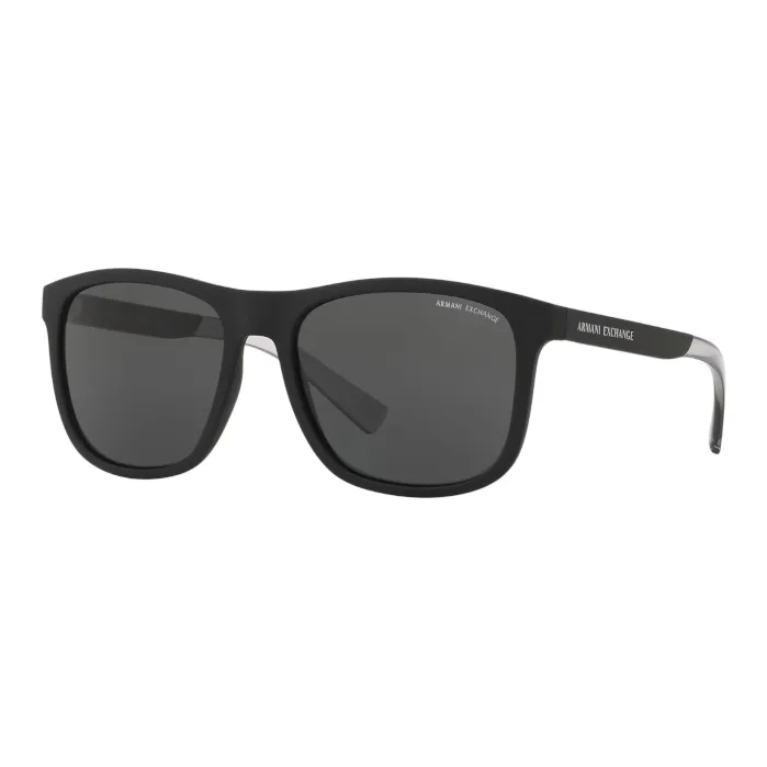 ARMANI EXCHANGEAE Plate Frame Square Sunglasses Unisex Dark Gray