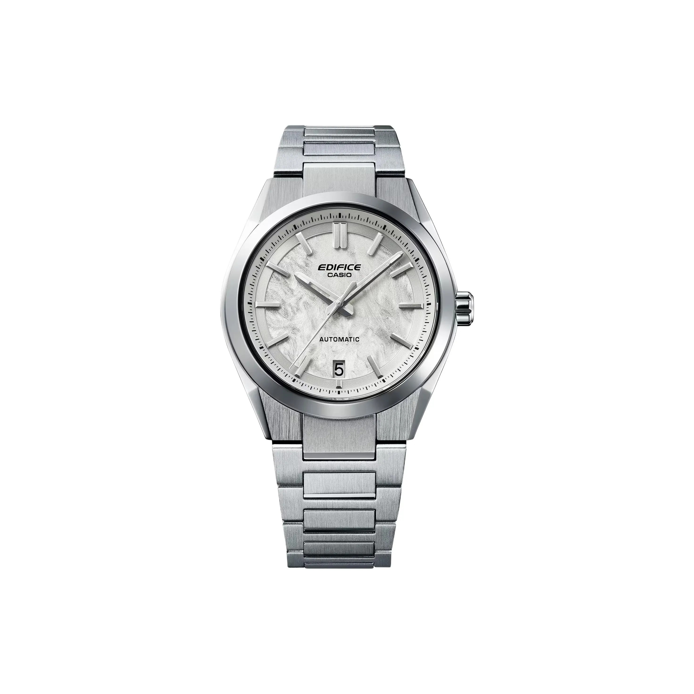 CASIO AUTOMATIC SERIES Автоматический Ручной Механизм Часы из Нержавеющей Стали с Ремешком Унисекс Серебристый Циферблат