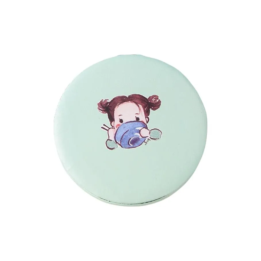 PILLOWMAN Круглое Зеркало для макияжа Портативное Карманное С откидной крышкой Складное Зеркальце Для макияжа Touch Вверх И Укладка Принцесса Круглое Зеркальце