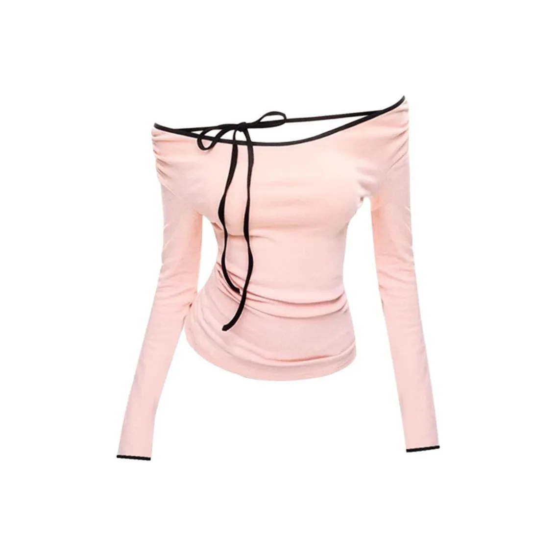 ABBY GODDESS Розовый Длинный Рукав Топ Женские T-Рубашки