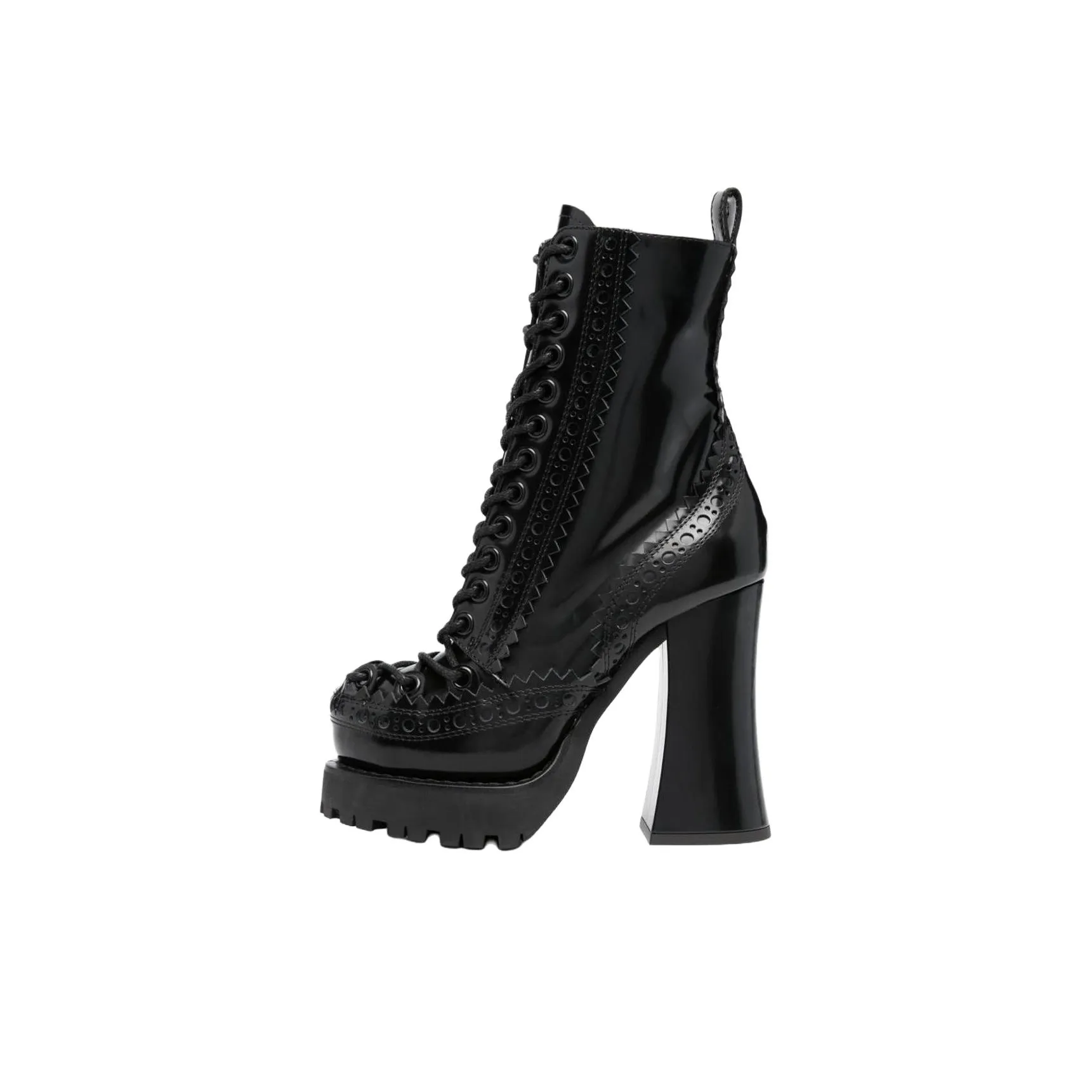 MOSCHINO 120mm Lace-up Leather Boots