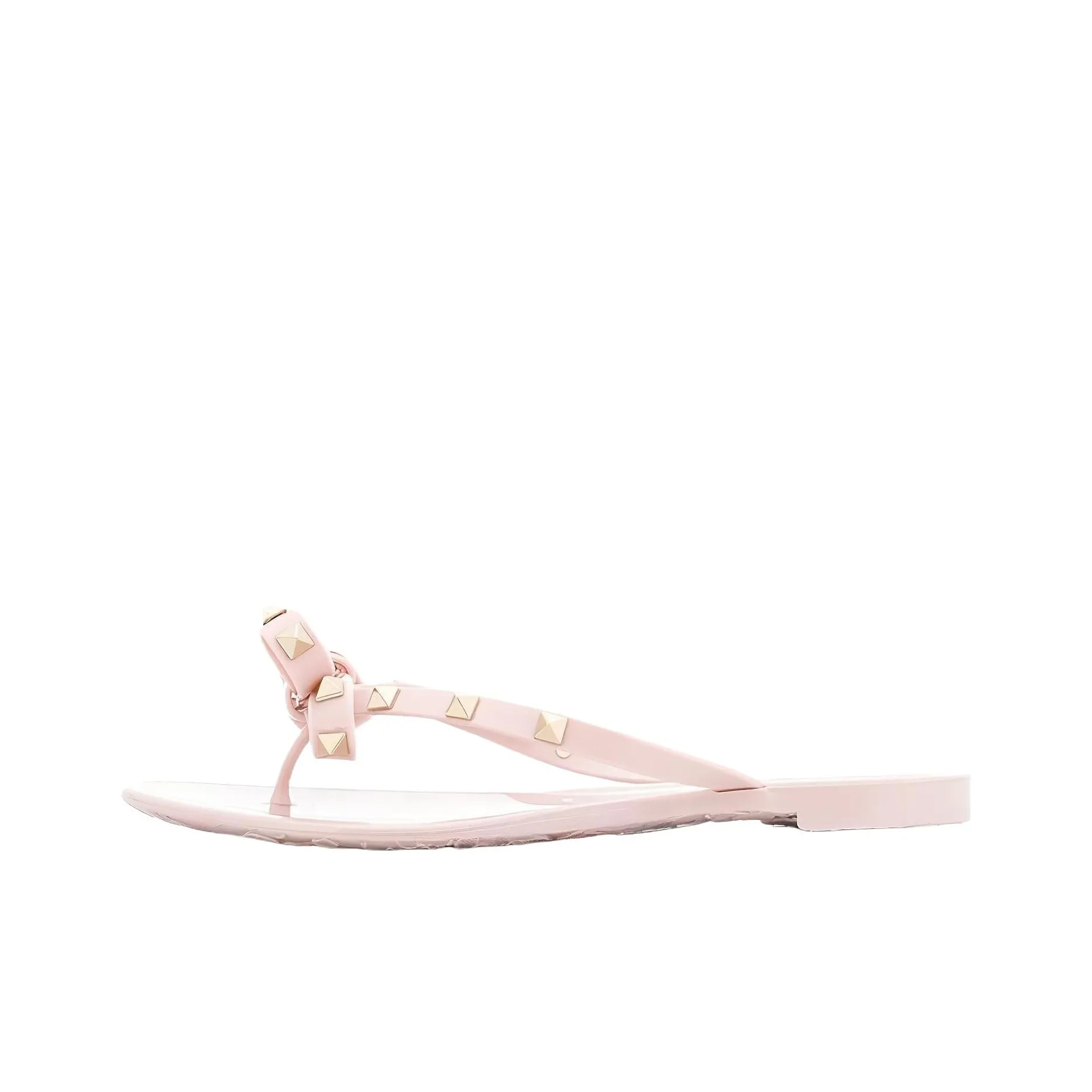 Valentino ROCKSTUD Stud Quiet Flip Flops Women's Pink