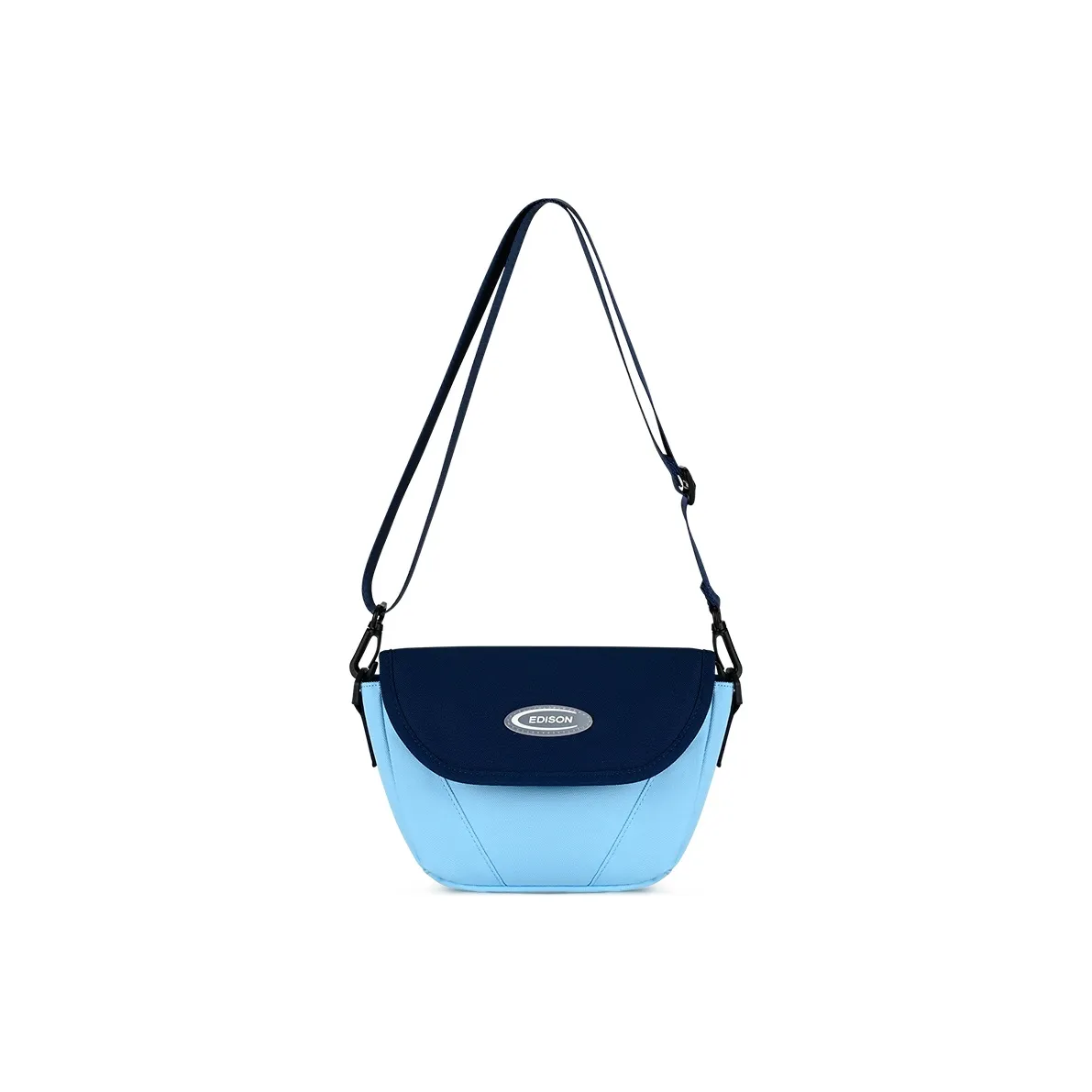 EDISON Oxford Crossbody Bag Baby Aqua Blue Purple