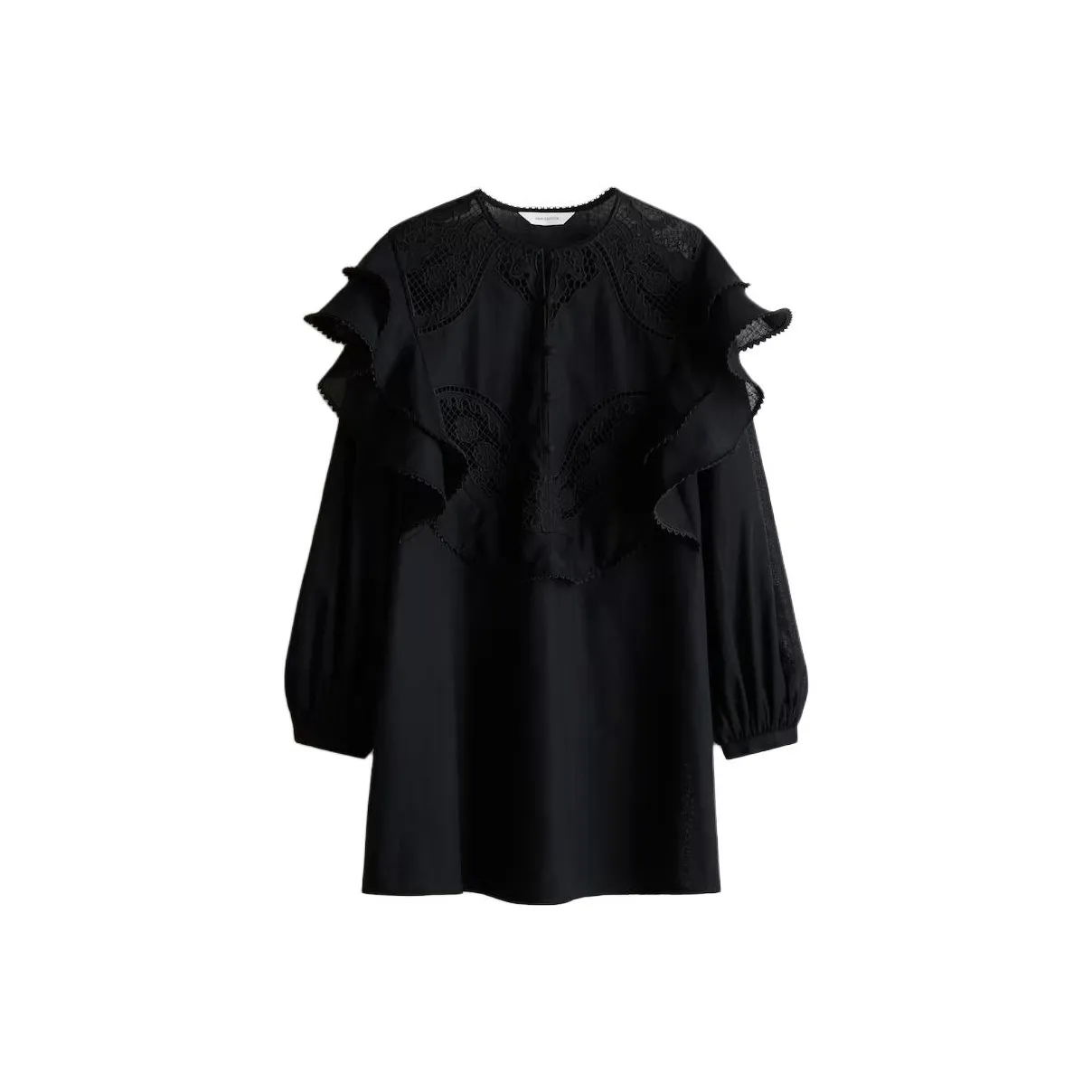 H&M Черные Женские Длинные Платья с Длинными Рукавами