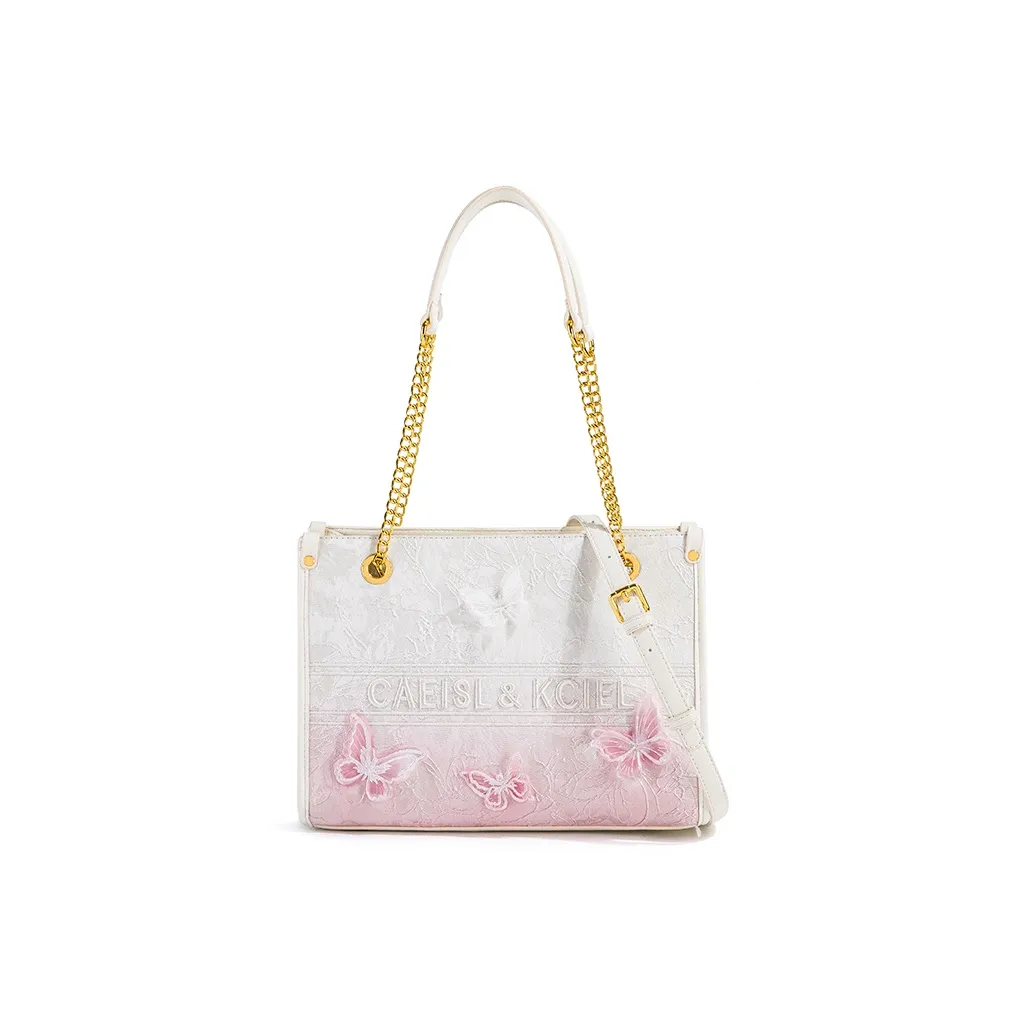 CAEISL KCIEL ПУ (полиуретан) Сумка через плечо Женская Бабочка Градиент Розовый