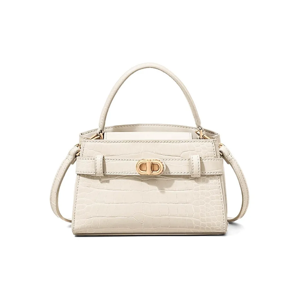 VINEY Коровья кожа Сумка Стандартная Женская Экрю Черный