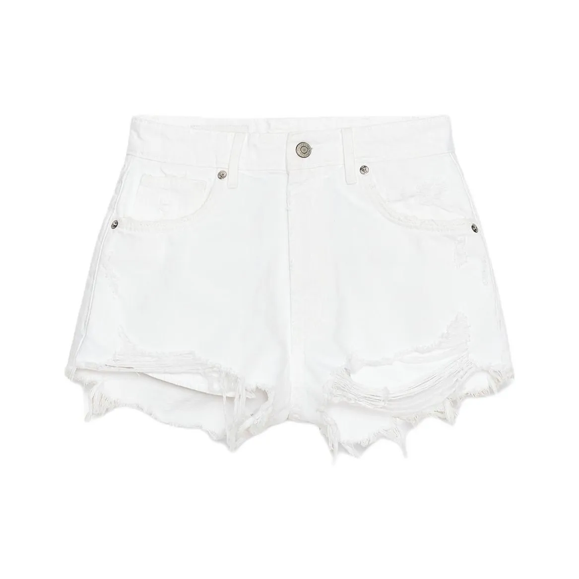 ZARA Trf Белые Женские Джинсовые Шорты