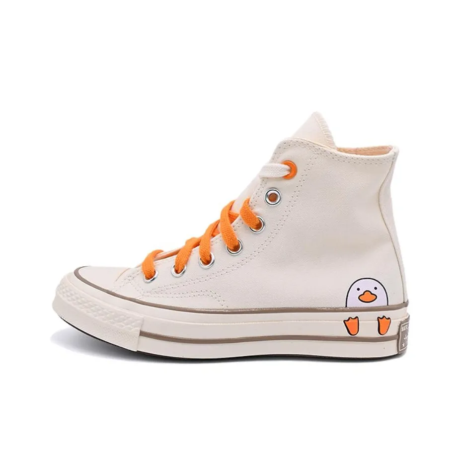 Converse Chuck Taylor Устойчивые к истиранию высокие кроссовки для скейтбординга унисекс бежево-оранжевые