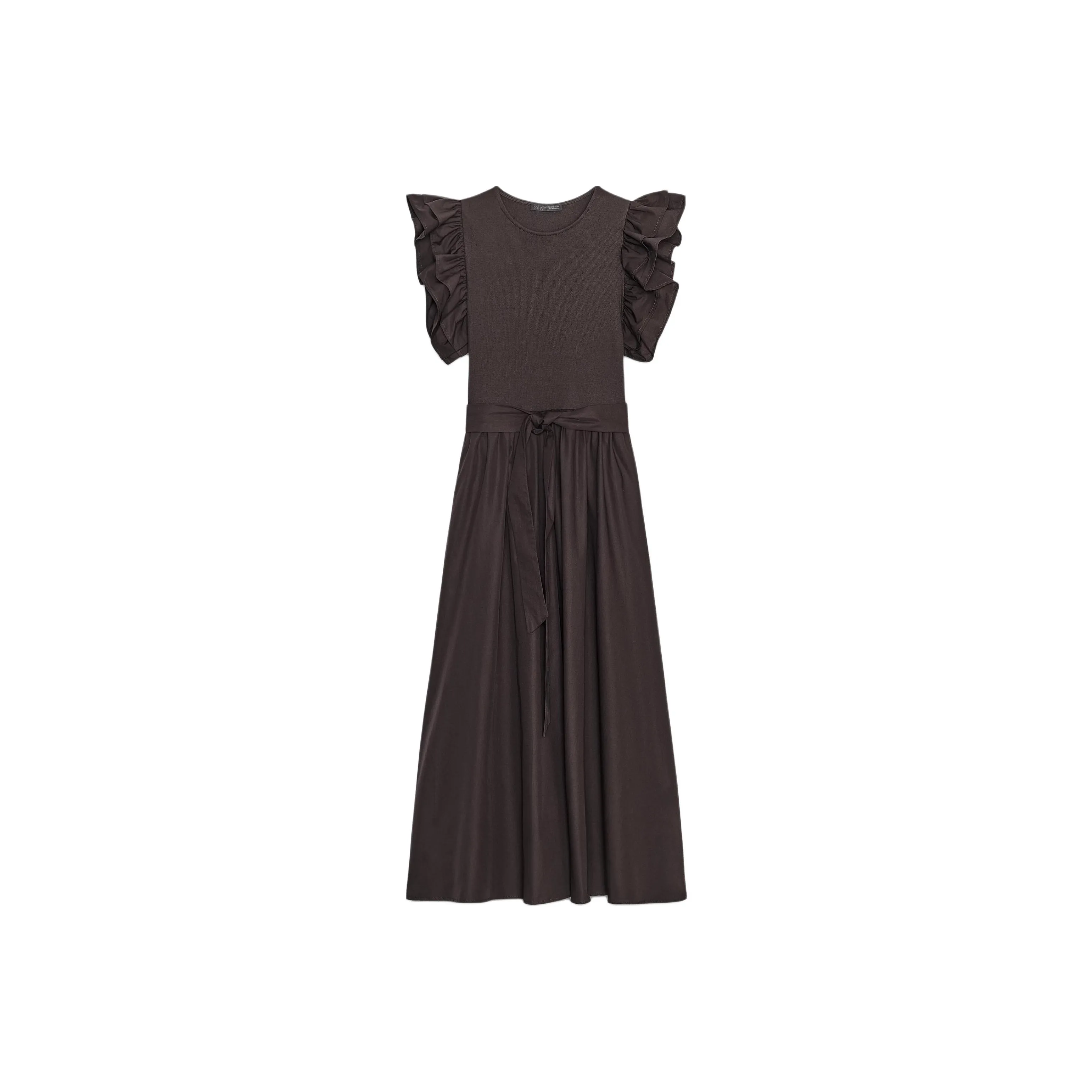 ZARA Шоколад Женские Платья без рукавов