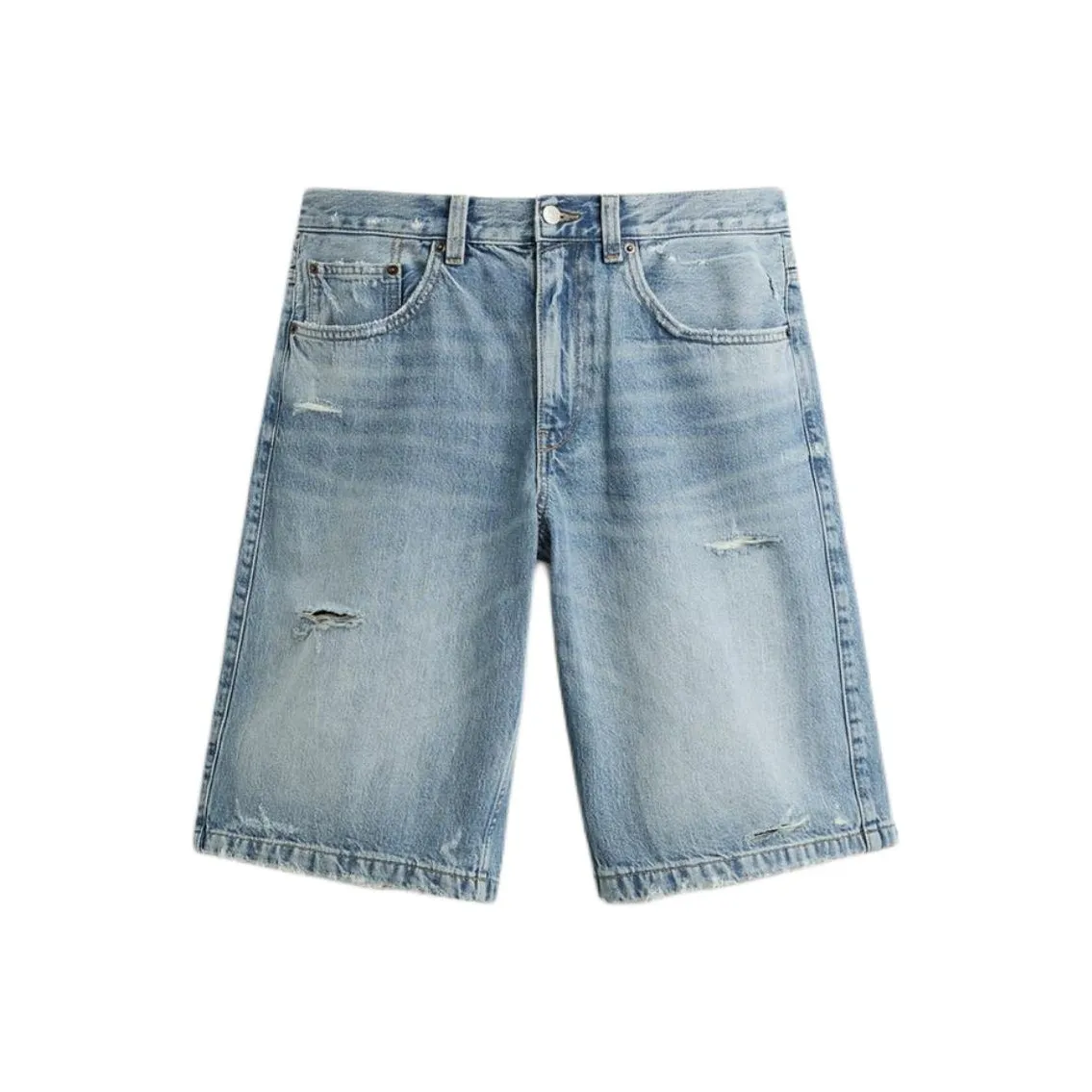 ZARA Джинсовые шорты среднего синего цвета для мужчин