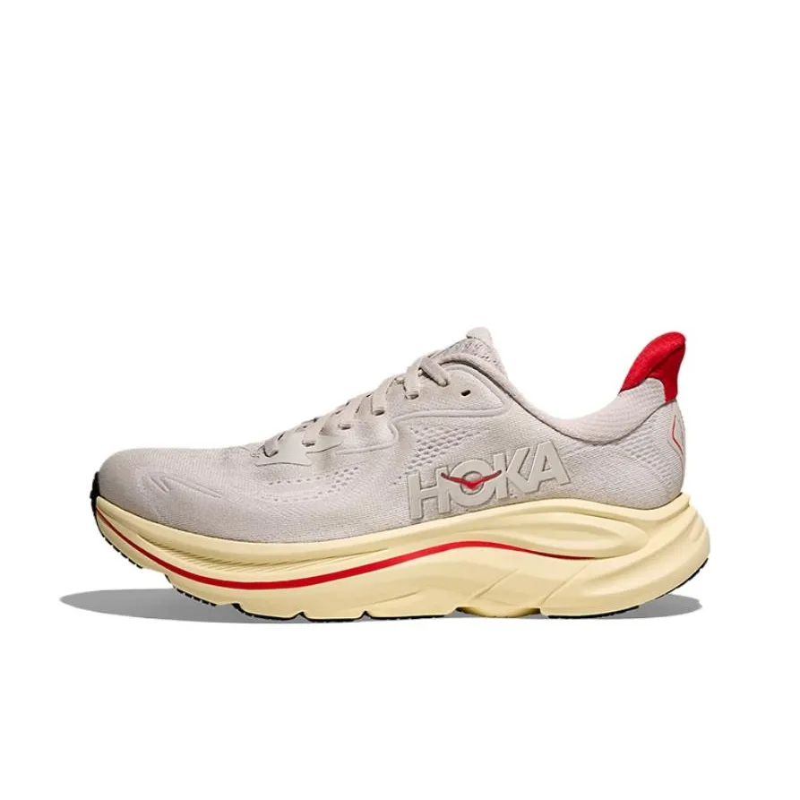 HOKA ONE ONE CLIFTON 10 Беговые кроссовки Lime Gray Flame Red Женские