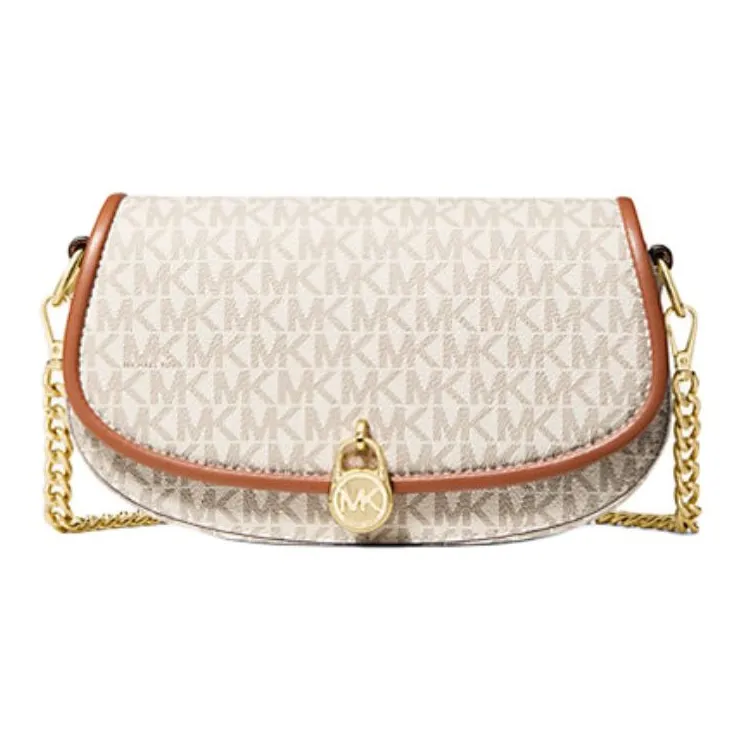 MICHAEL KORS Mila Холст Плечевая Сумка Маленькая Женская Ванильный Белый