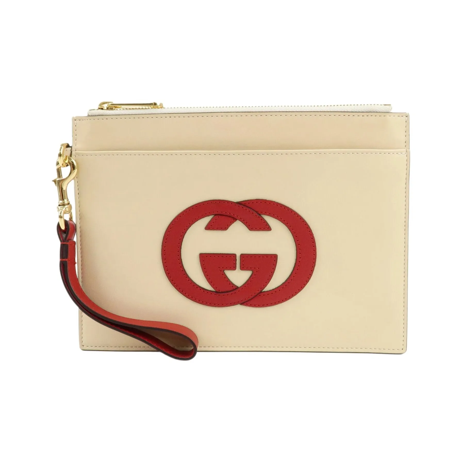 GUCCI GG Коровья кожа Сумка для документов Клатч Женская Бежевая