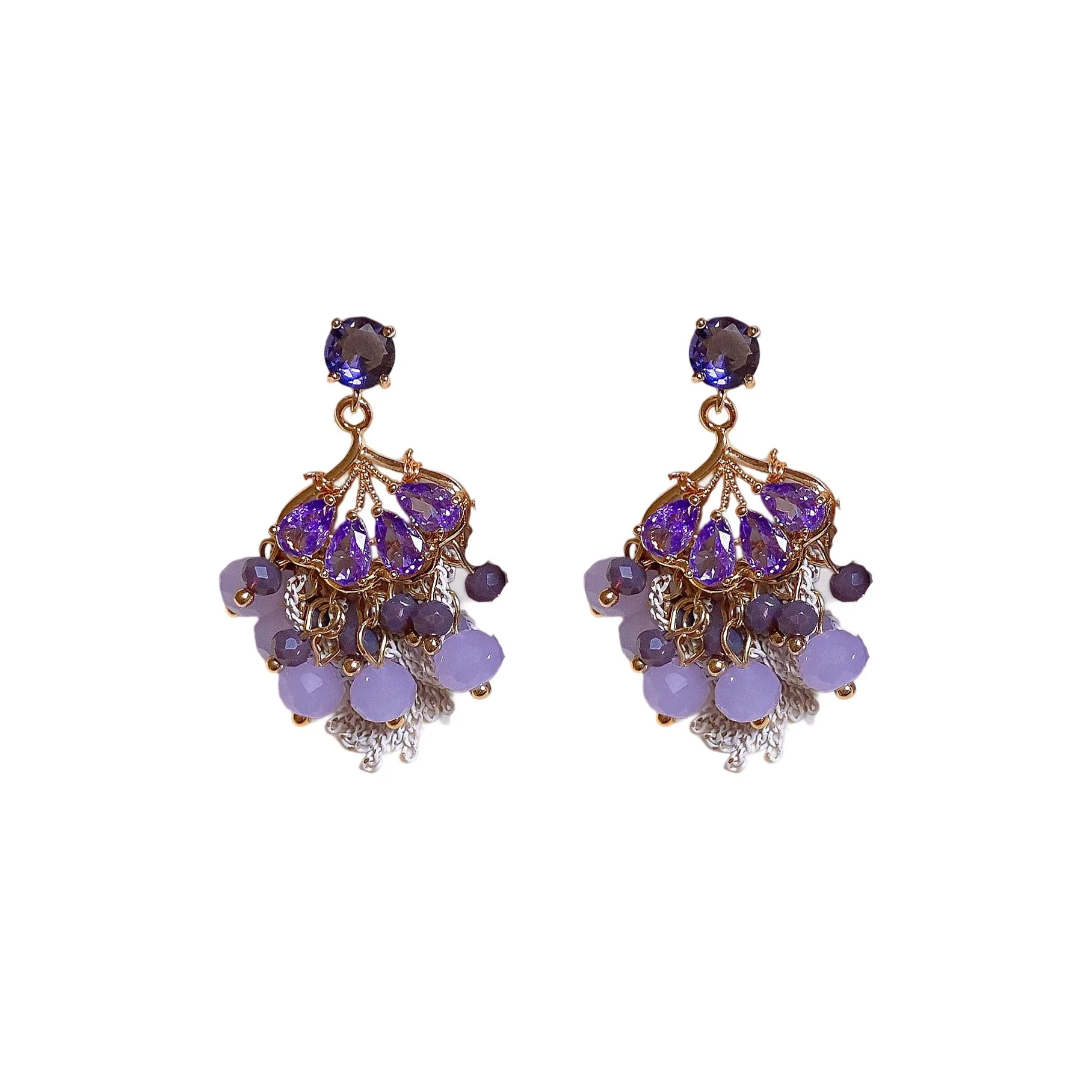 Drejew Серьги из меди циркония и стекла женские