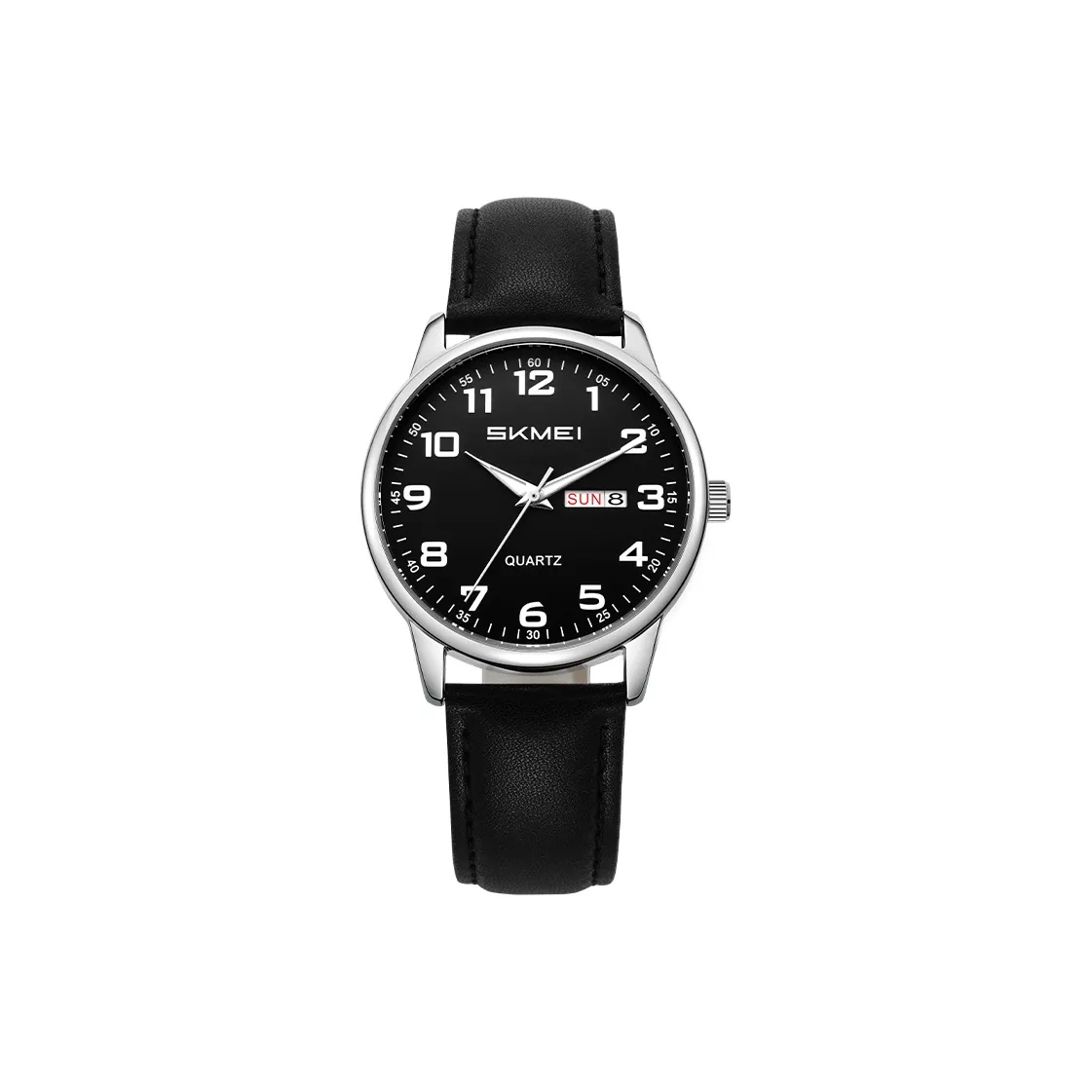 SKMEI Кварцевый механизм Часы Мужские Черный циферблат