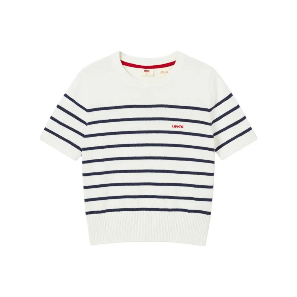 Levis Синие Белые Полосатые Женские T-Рубашки