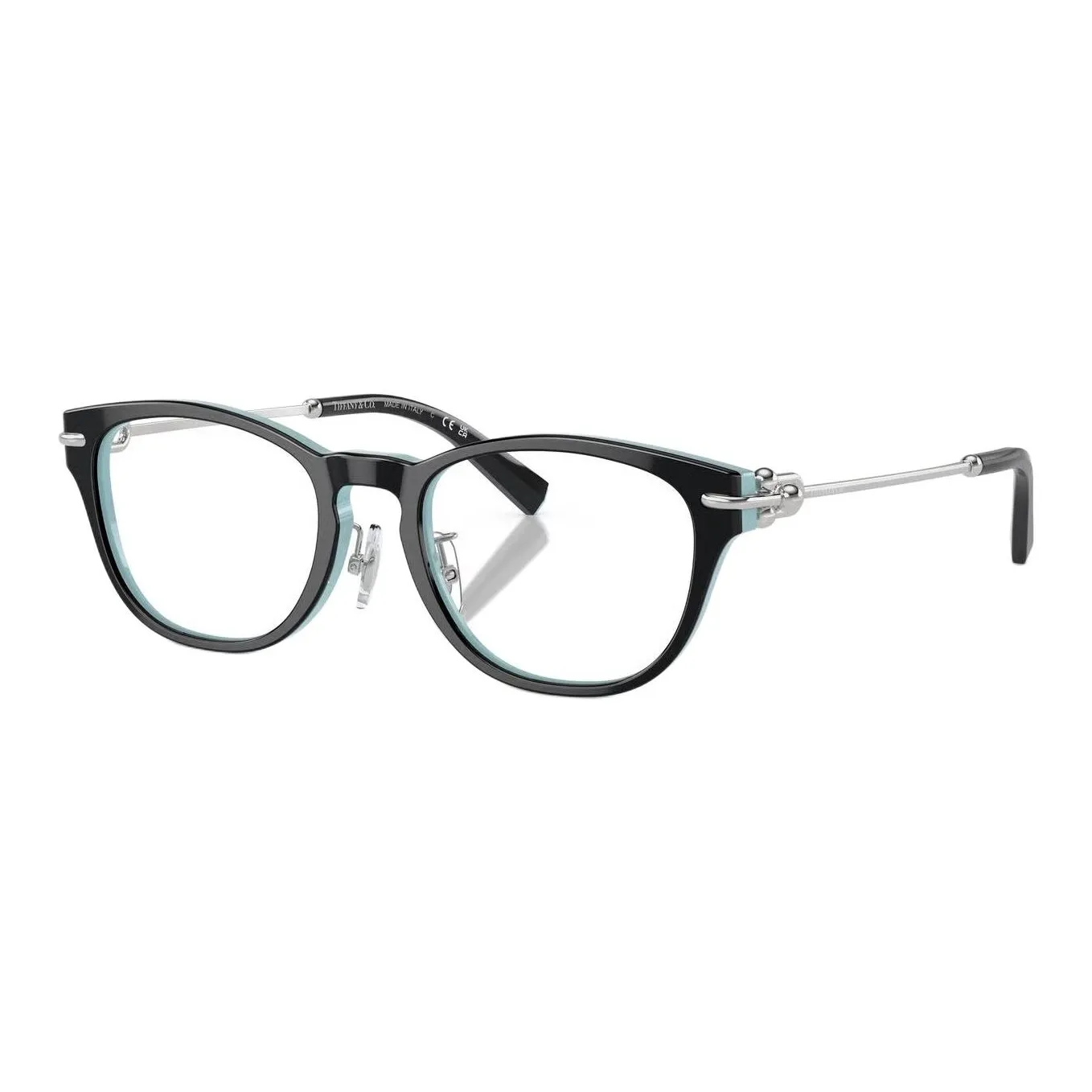 TIFFANY CO. Круглые солнцезащитные очки унисекс бирюзового цвета