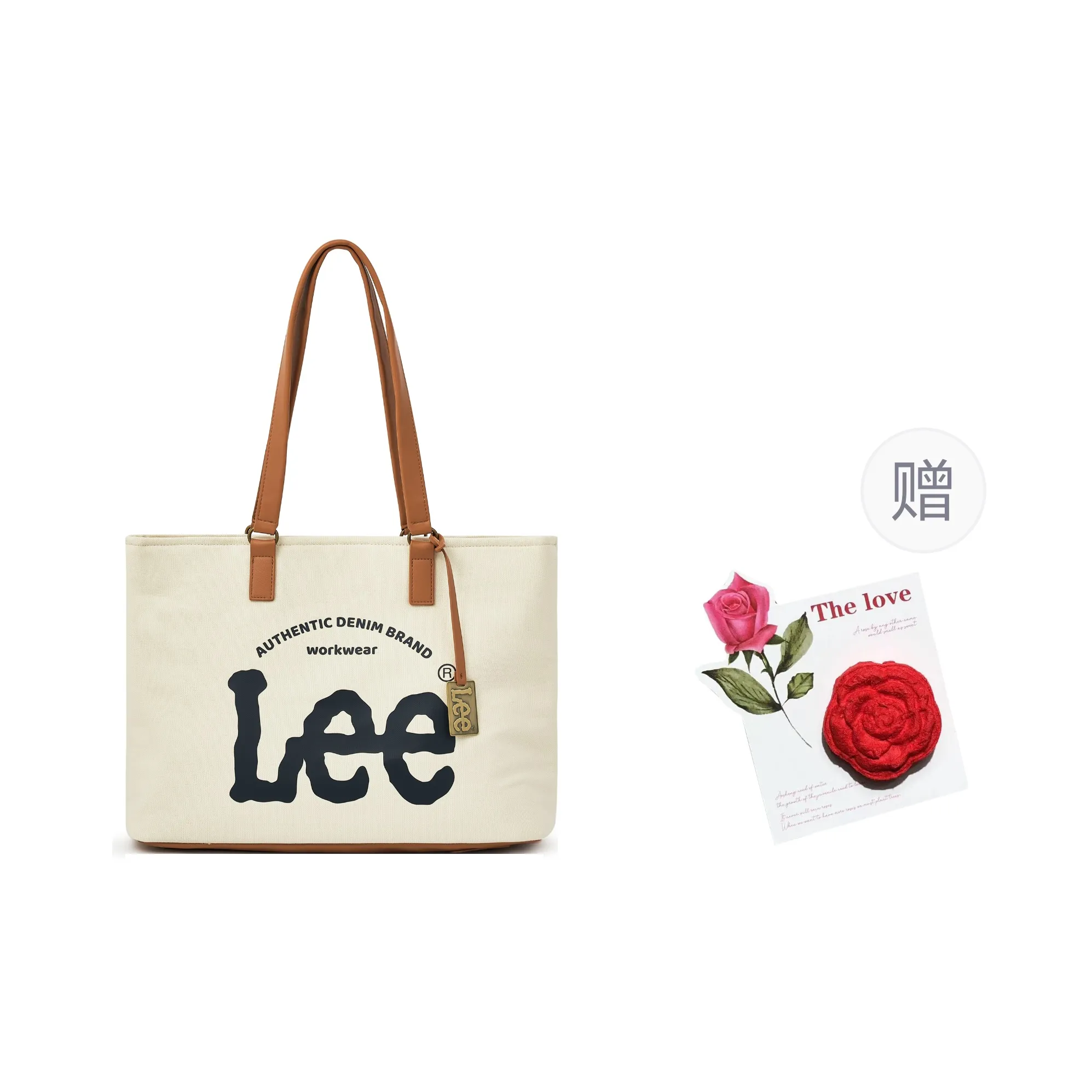 Lee Denim Bucket Bag, Tote Bag, Shopping Bag, Shoulder Bag Regular Women's Ecru