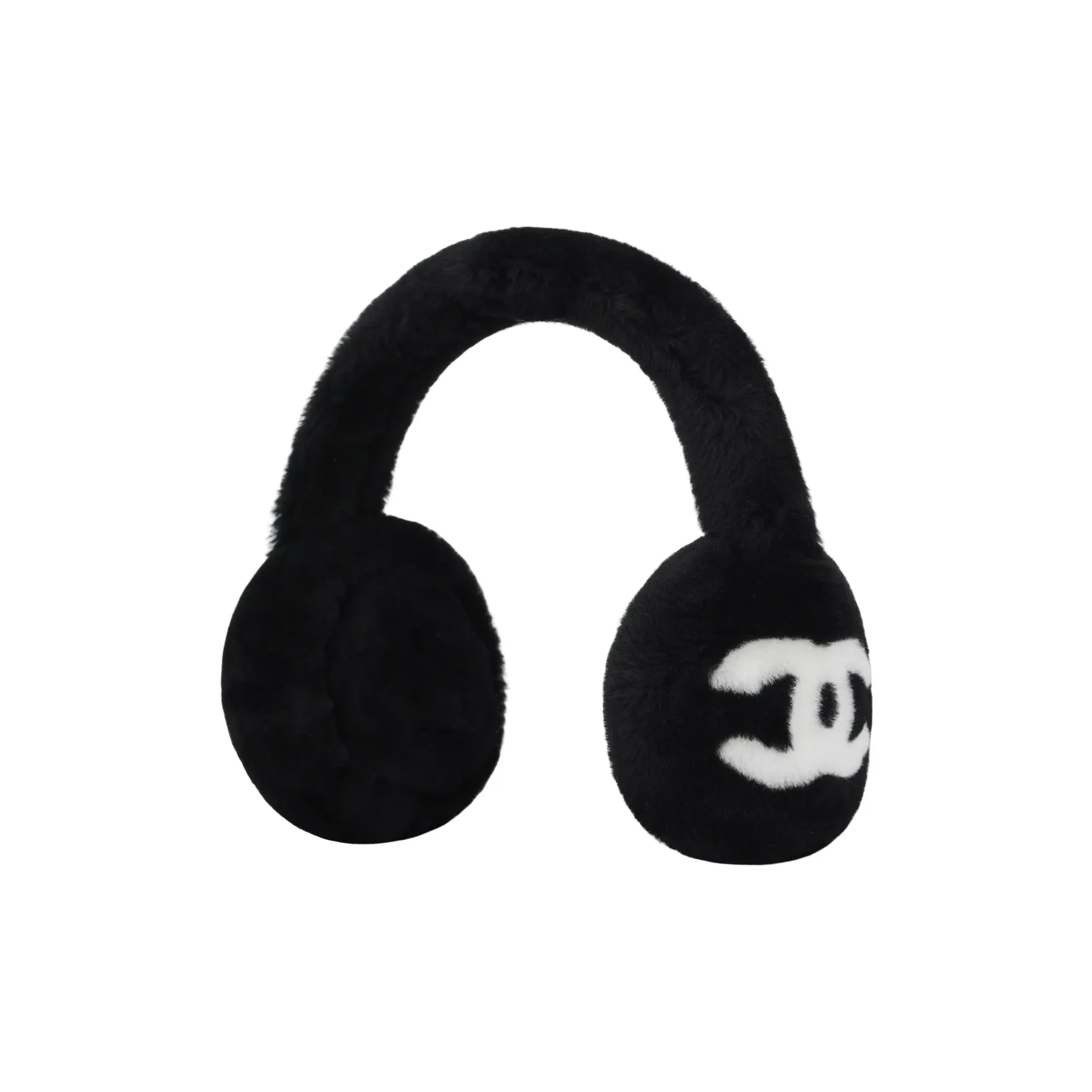 CHANEL 23n Wool Earmuffs Women's Black