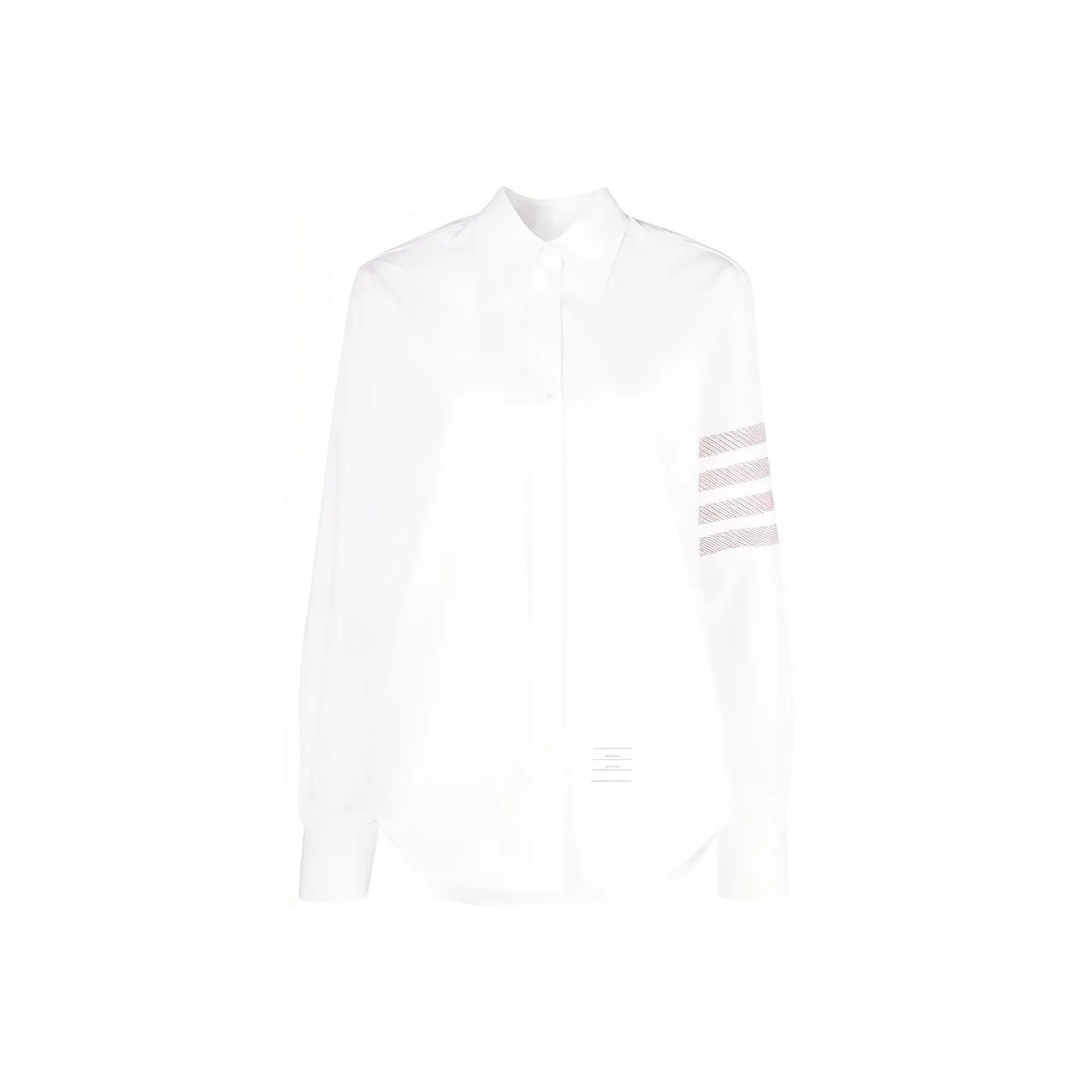 THOM BROWNE 4 Bar Stripe Detailed Poplin Shirt