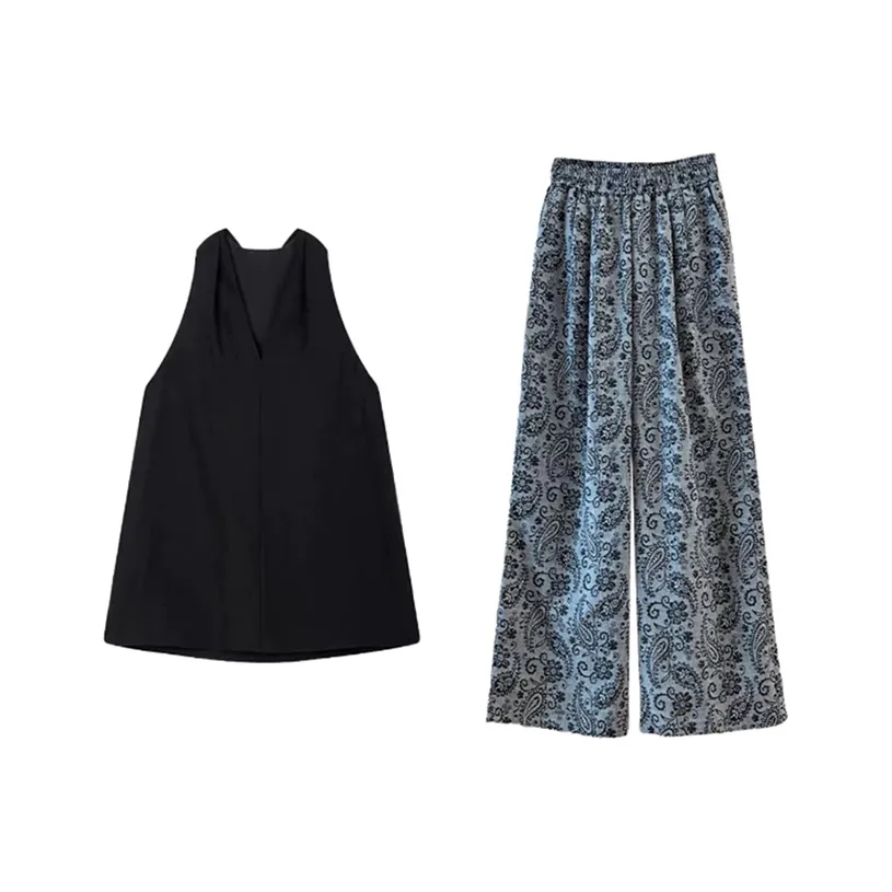 TIBINB Топы+Брюки Женские Повседневные Комплекты