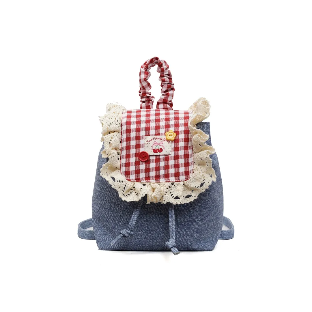 OKEKE Ткань Carry Рюкзак Женские Синий Розовый