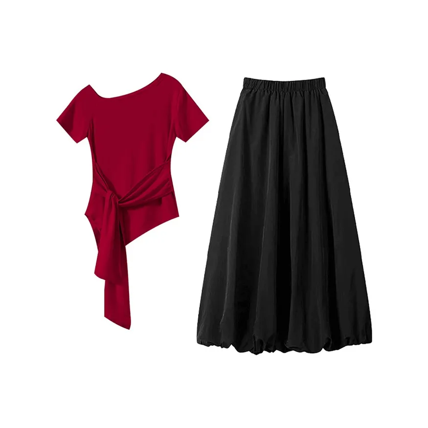 MARIE·COCO Красный топ + юбка Женские комплекты с юбкой