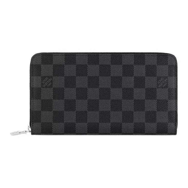 LOUIS VUITTON Zippy Organizer Damier Graphite Canvas Black