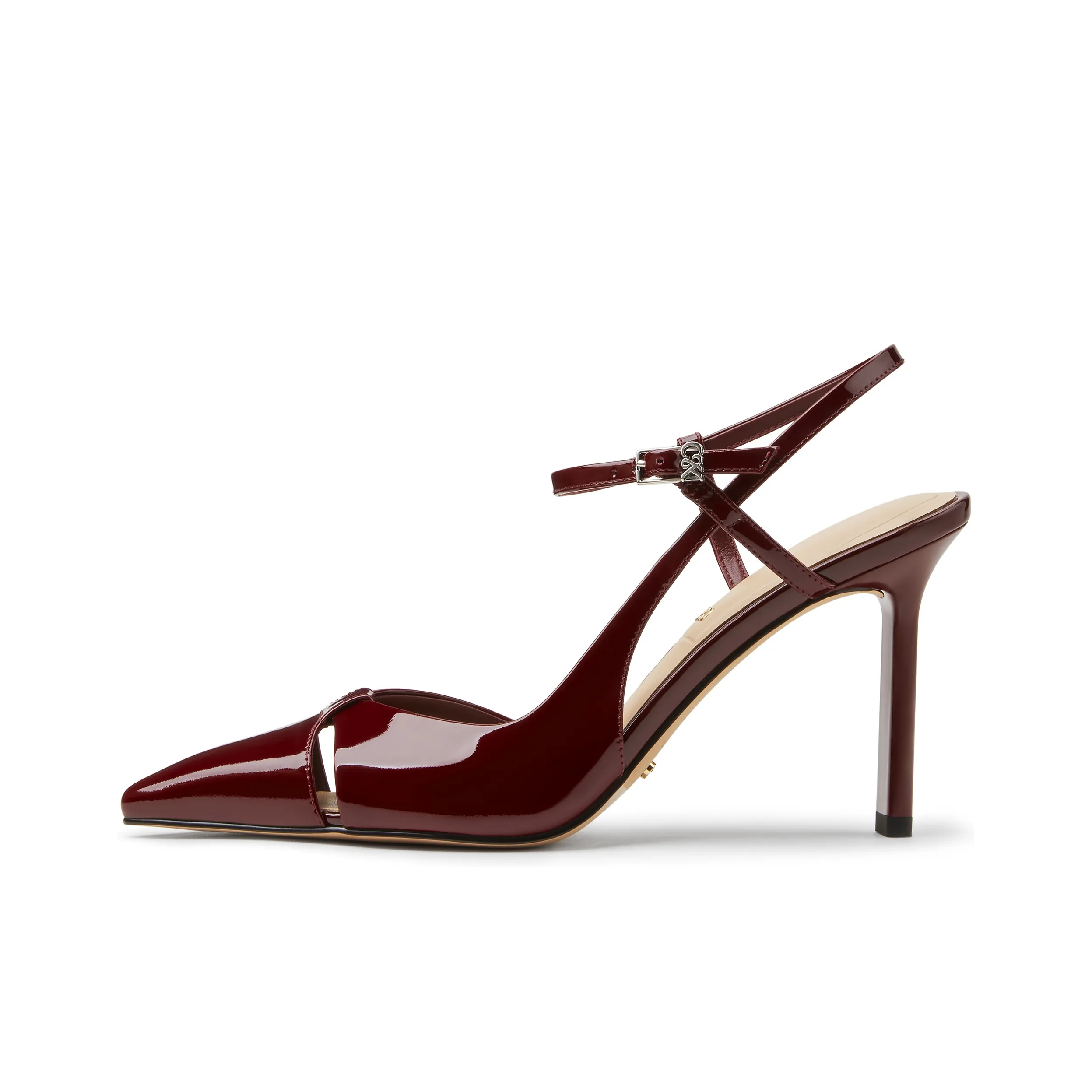 CHARLES KEITH Маленький CK Узкий каблук Высокие каблуки 9,7 см Женские Бургунди Вино Красный