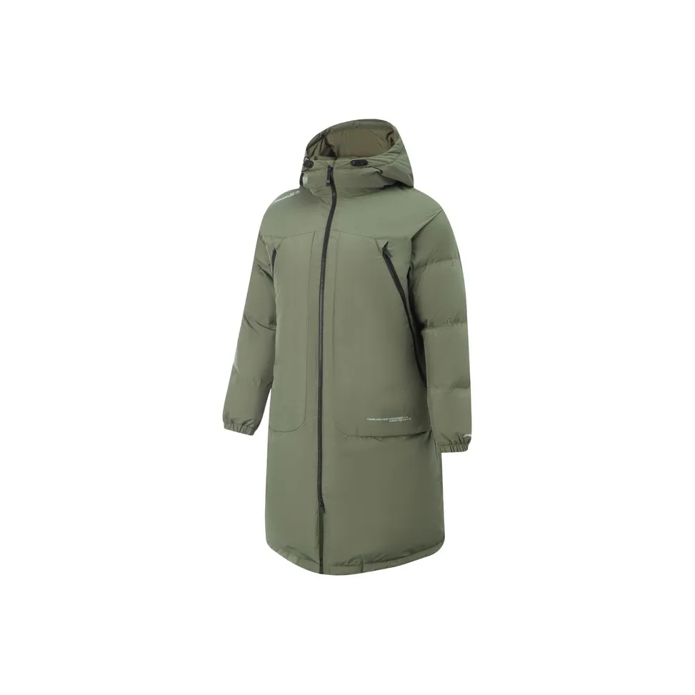 Подкладка Outdoor CF tracing Утиный пух LONG DOWN JACKET Мужской Серый