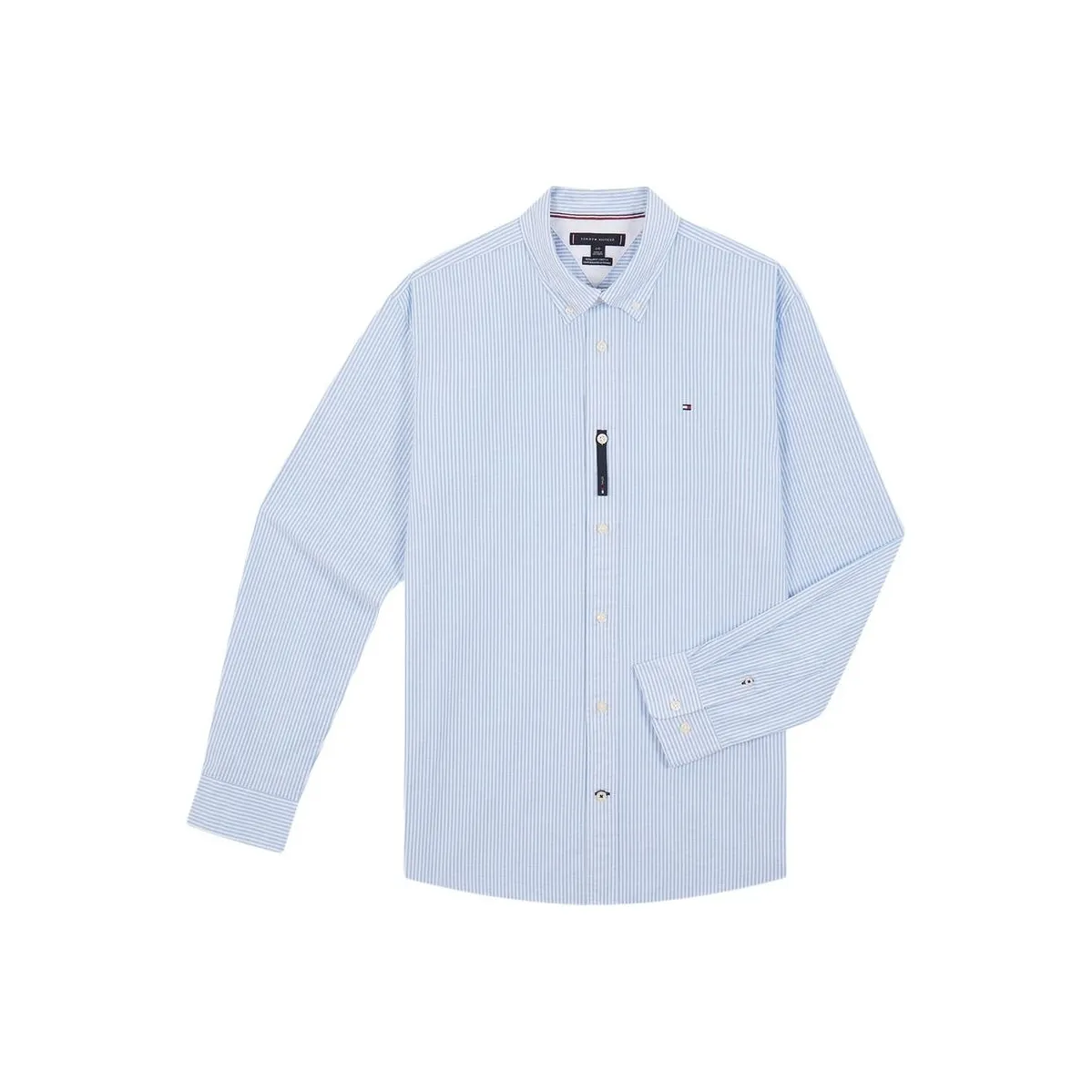 Tommy Hilfiger Синие Белые Полоски C39 Мужская Рубашка
