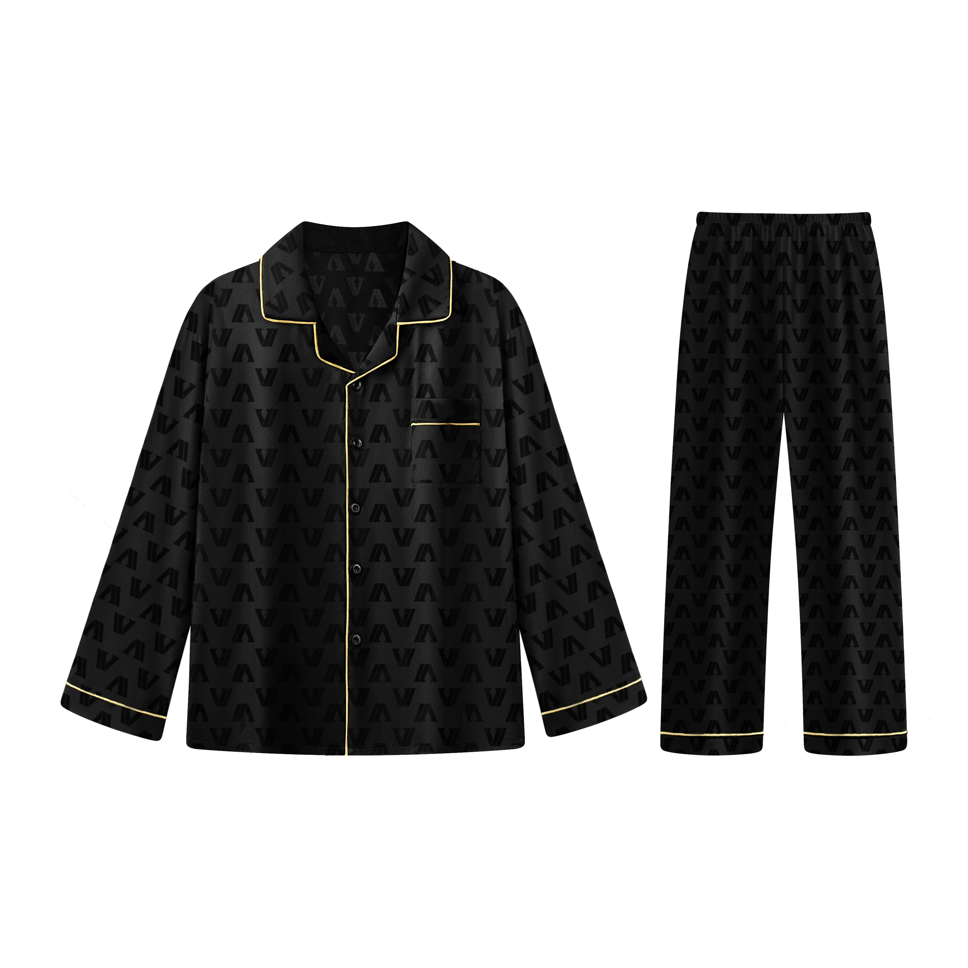 Qiao Ni Tong Пижамный комплект Летний Весенний Все сезоны Универсальный размер Мужской Черный цвет Starry Night