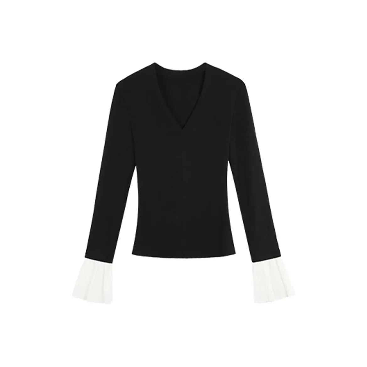 ERIRI Черный V-образный вырез Женские T-рубашки