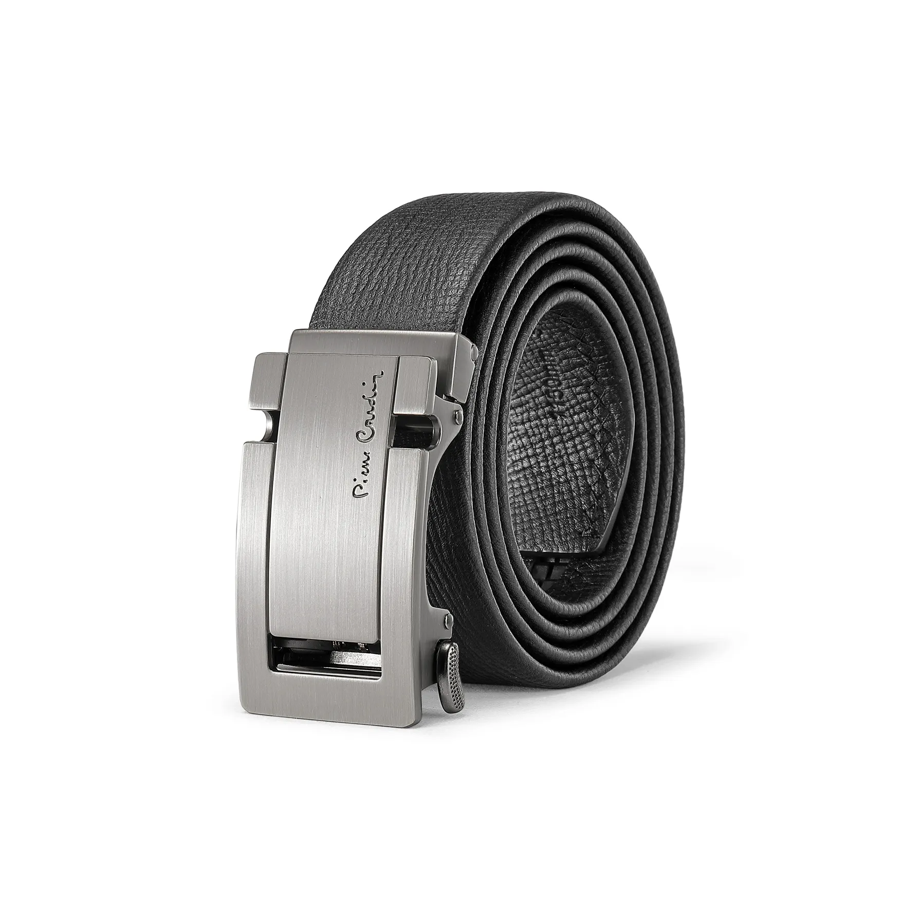 PIERRE CARDIN Ремни из крупнозернистой текстуры коровьей кожи мужской черный 3,45 см