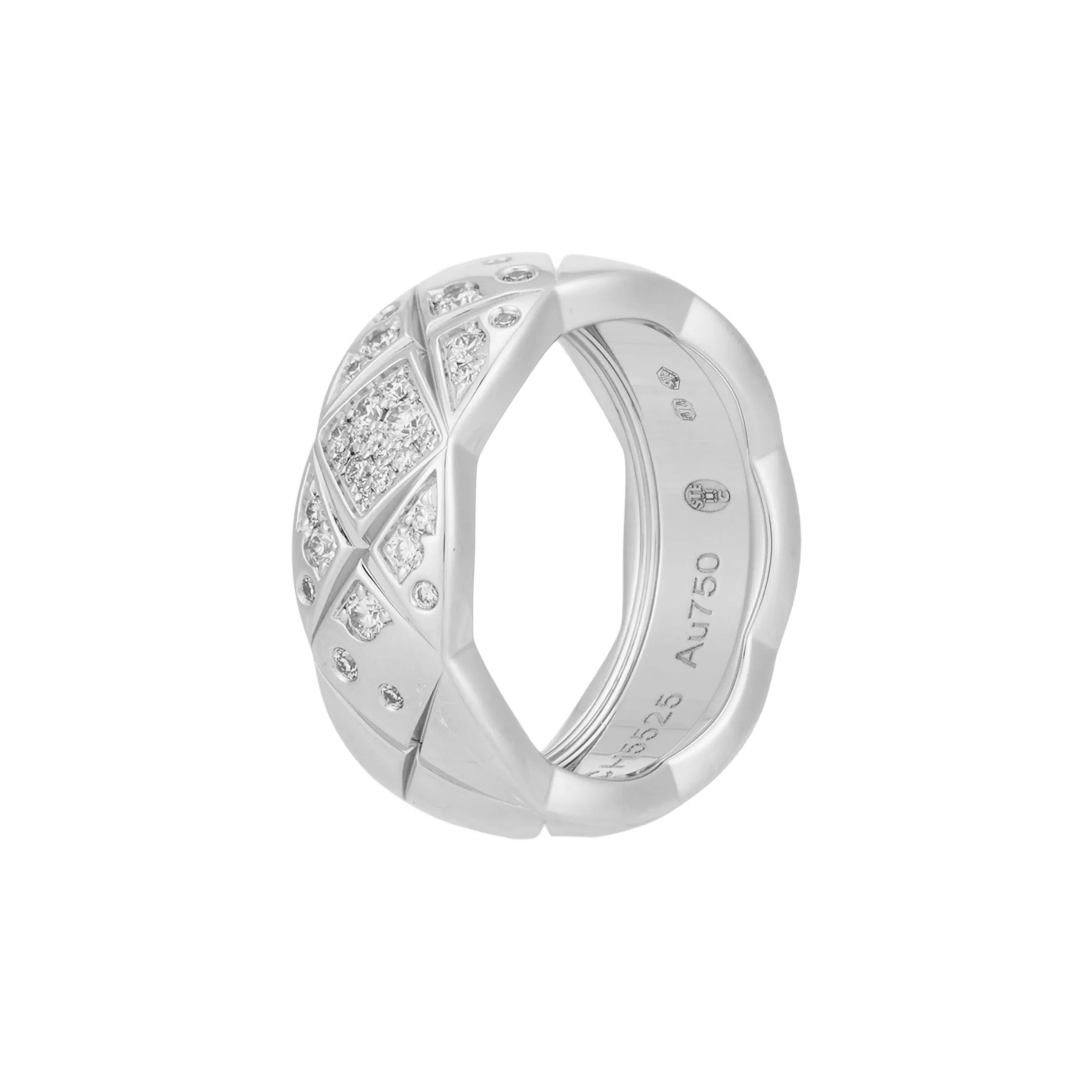 CHANEL CoCo Crush White 18K Gold Rings Unisex Silver