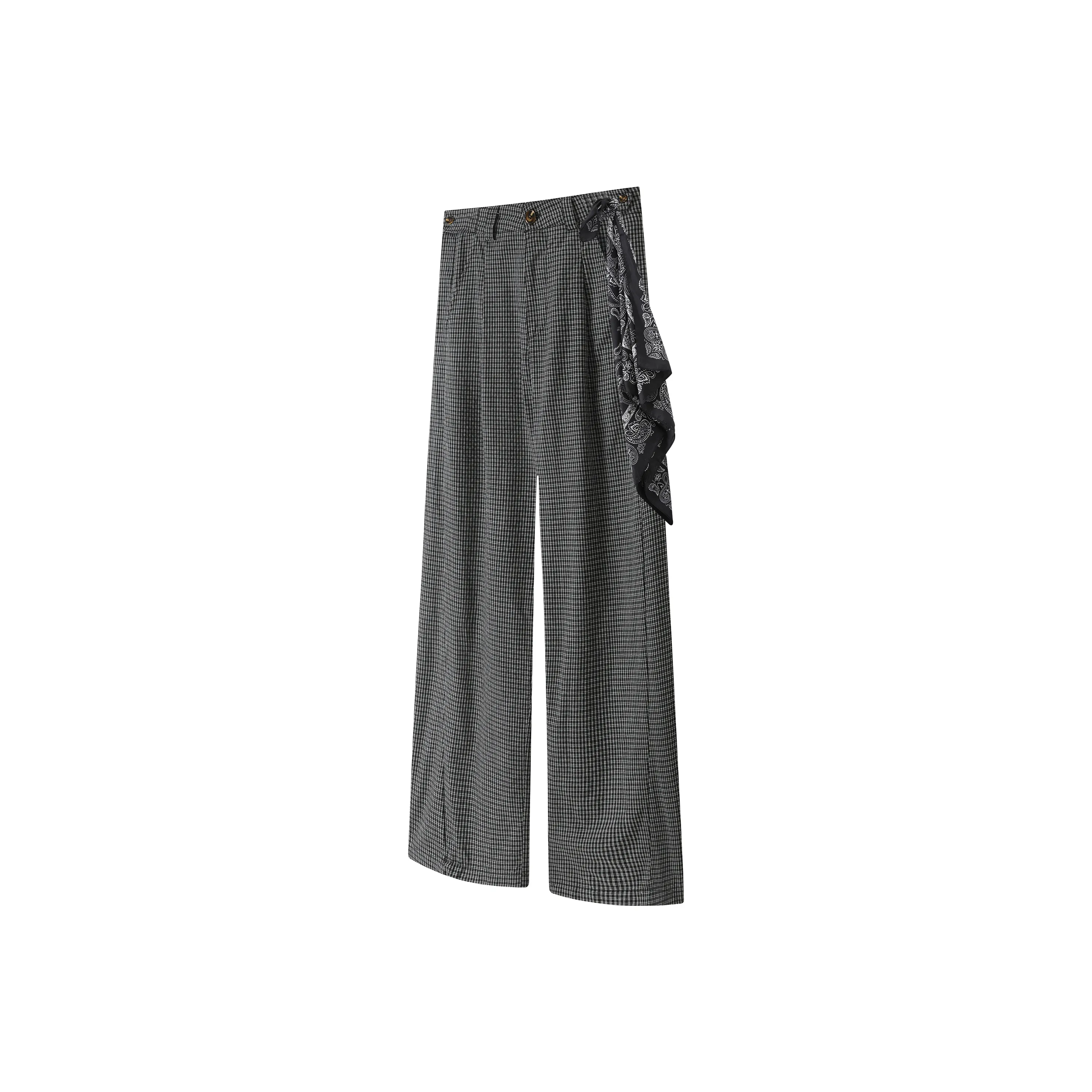 SANTASTIC Черный Шелк Шарф Бесплатно Унисекс Костюмные Штаны