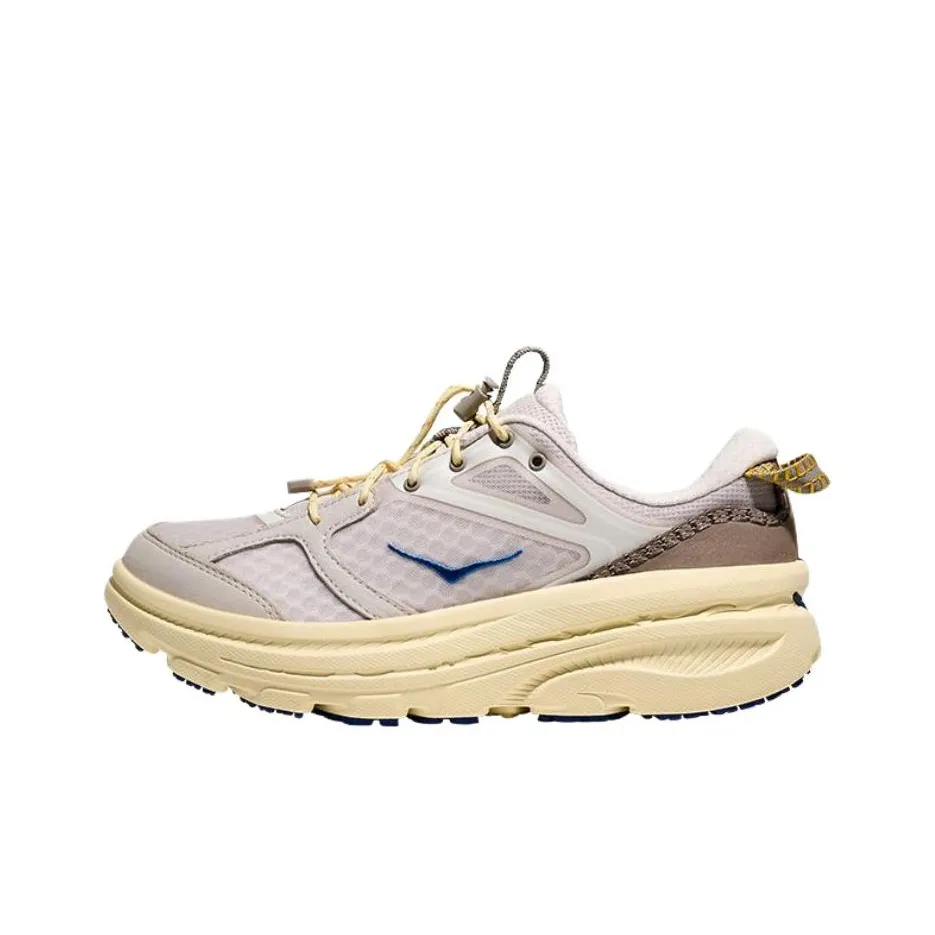 HOKA ONE ONE Bondi B3LS Slip-resistant Abrasion-resistant Breathable Rebound Low-top Casual Unisex Gray Yellow HOKA ONE ONE Bondi B3LS Противоскользящий Устойчивый к истиранию Дышащий Отскок Низкий Топ Повседневный Унисекс Серый Желтый