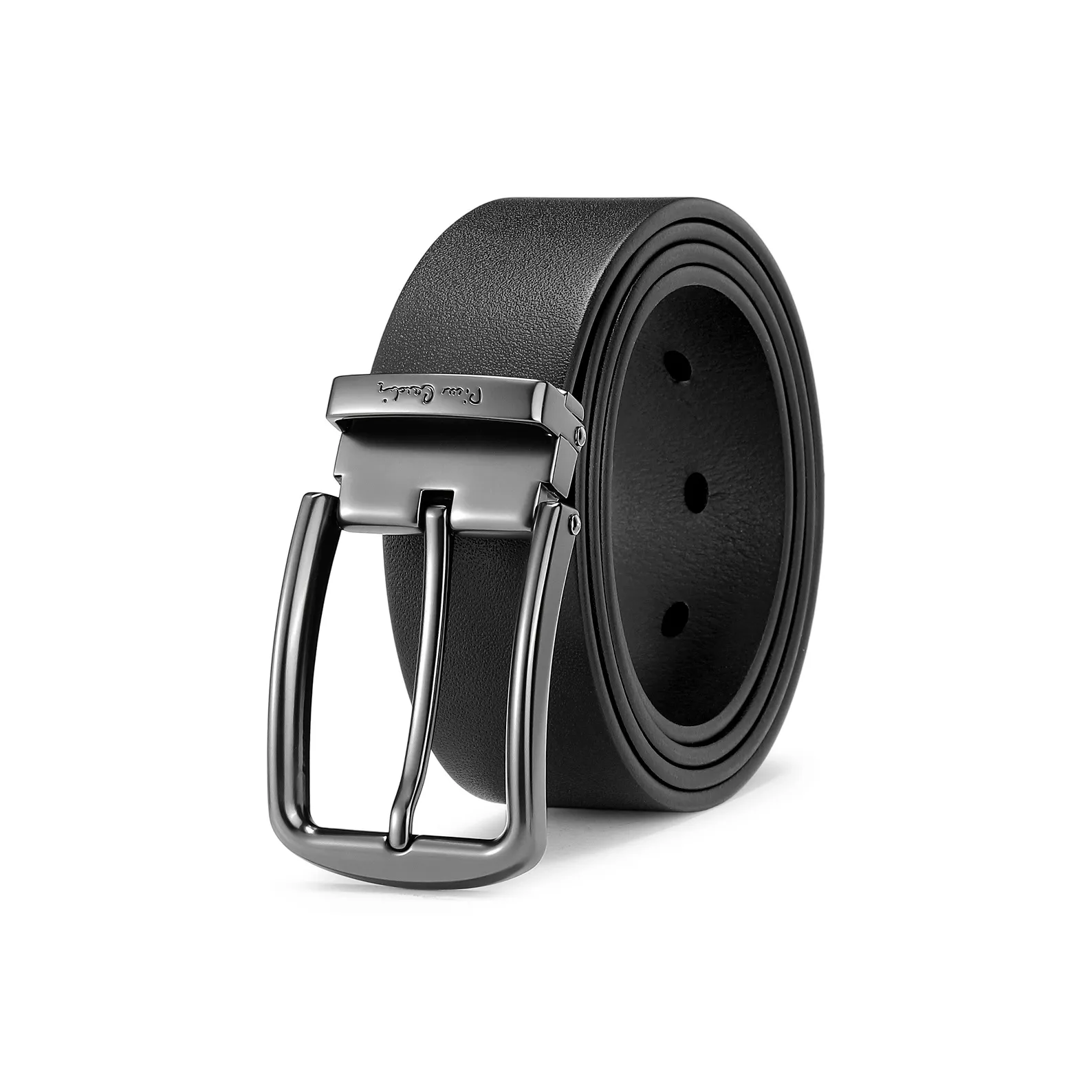 PIERRE CARDIN Ремни из крупнозернистой текстуры коровьей кожи Мужской Черный 3,45CM