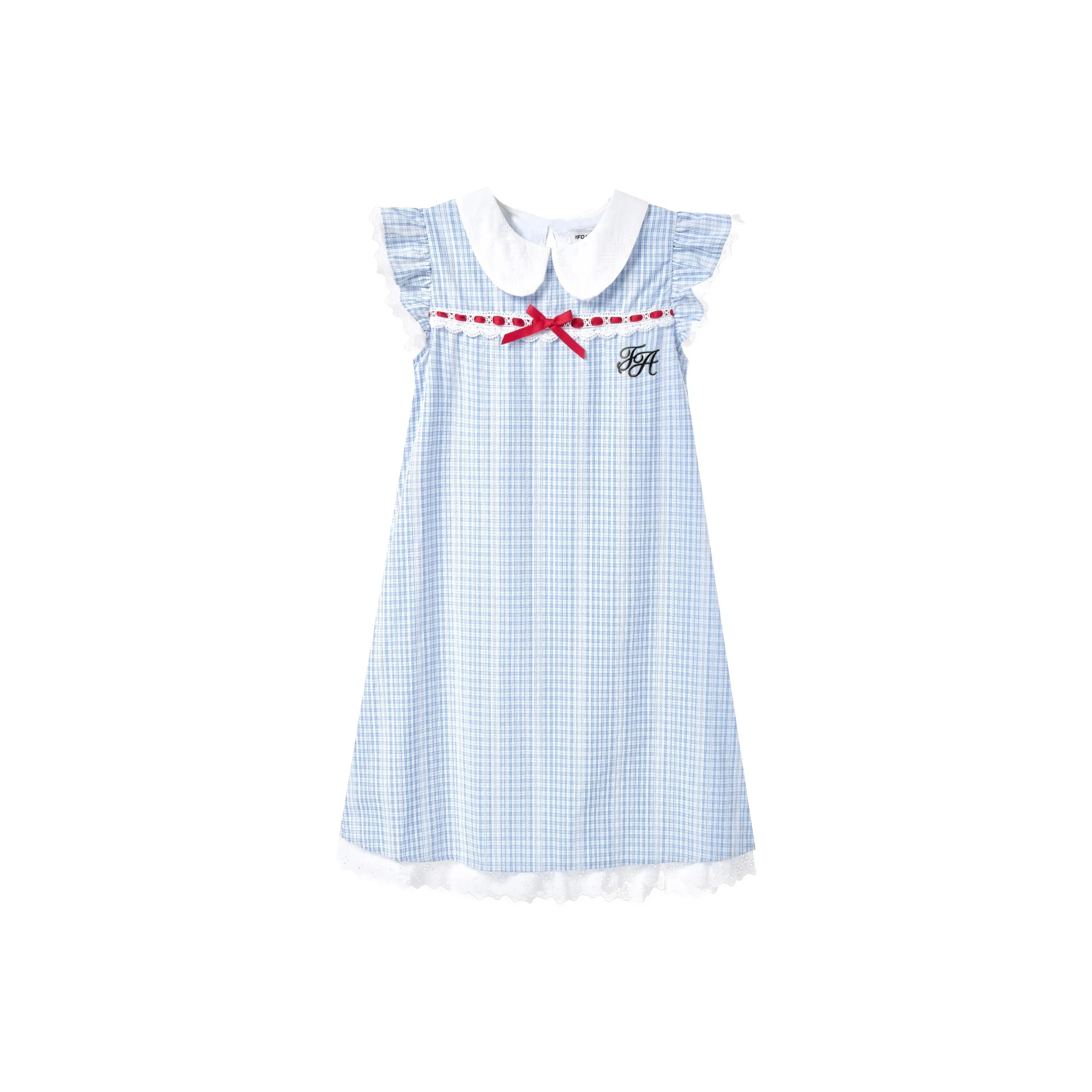 FOASIS Короткое платье с короткими рукавами женское синее