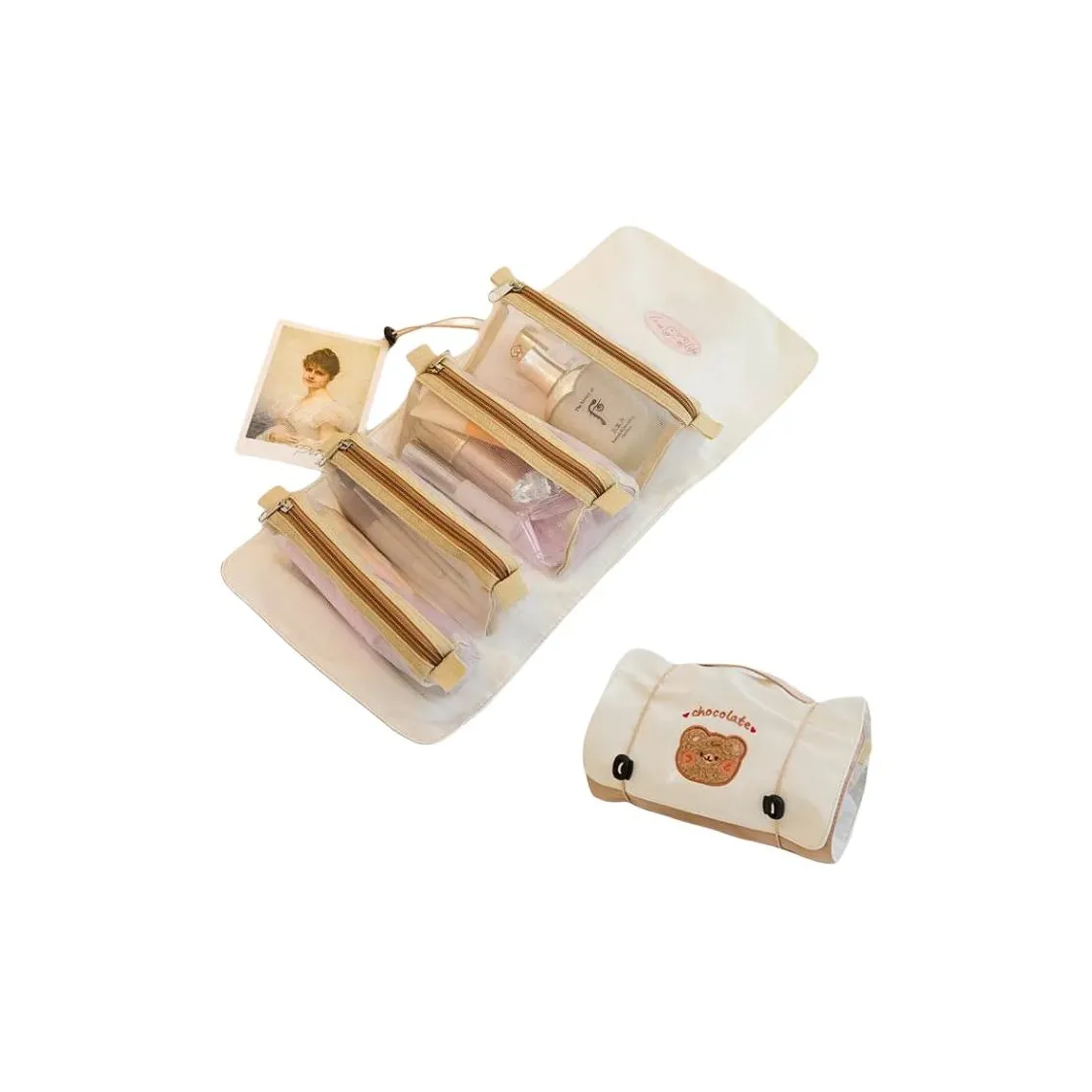 OMGD Складной Путешествие Косметичка Портативный Большая Емкость Туалетный Сумка для Хранения Пылеустойчивая Портативная Сумка для Хранения