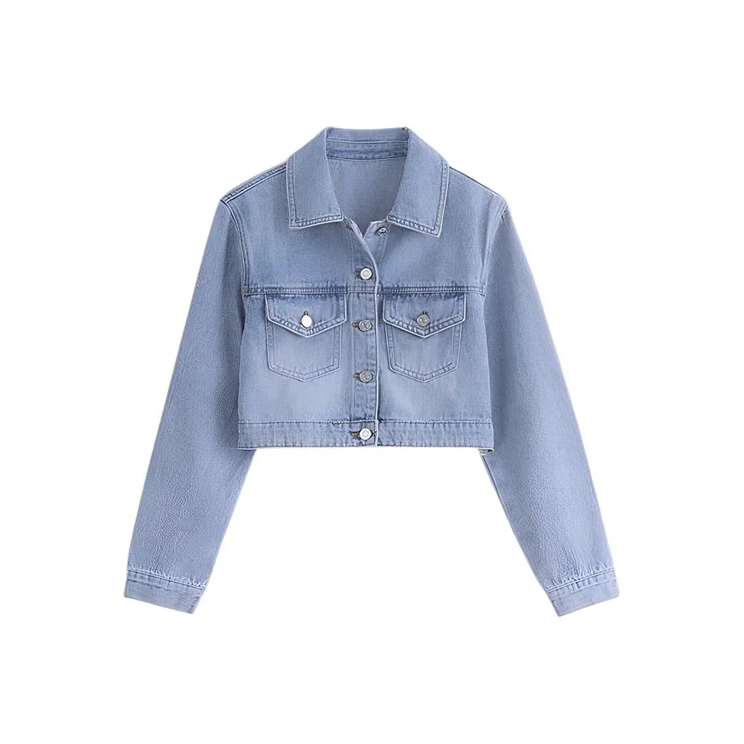 Garbege Синяя деним куртка Женская джинсовая куртка